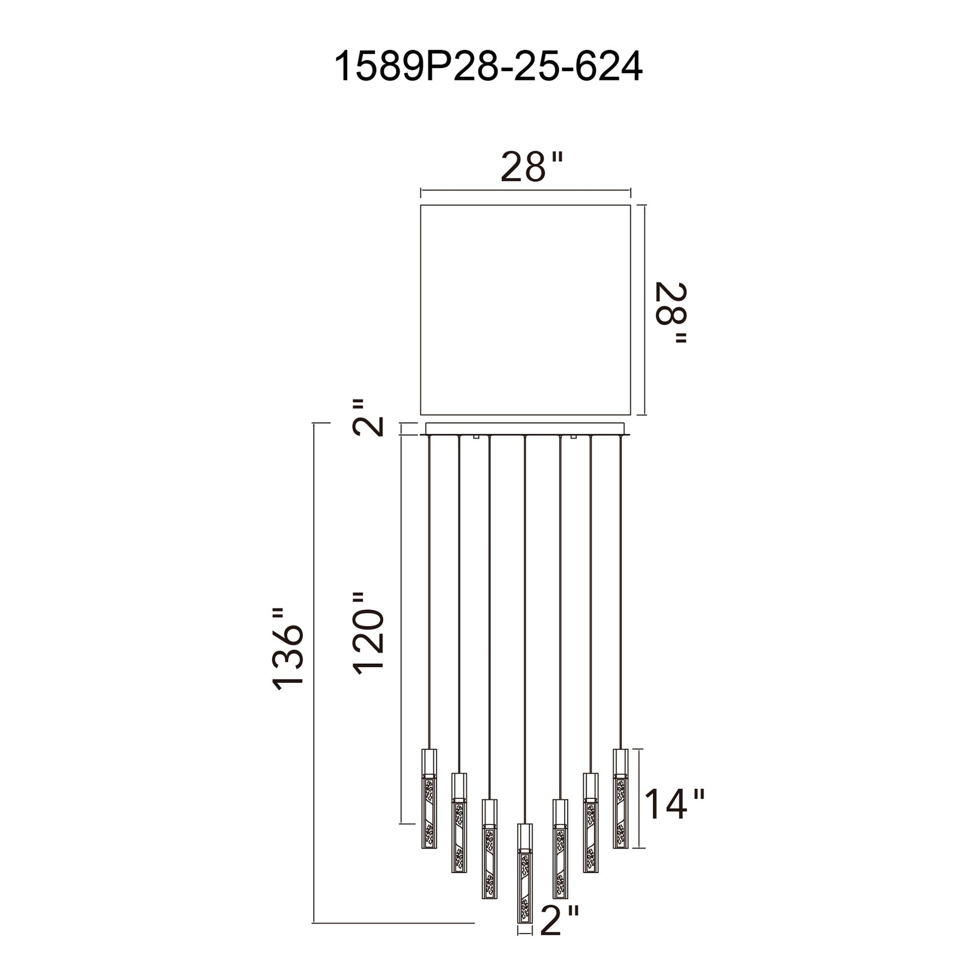 Greta Integrated LED 28in Brass Chandelier with Handcrafted Glass - CWI Lighting