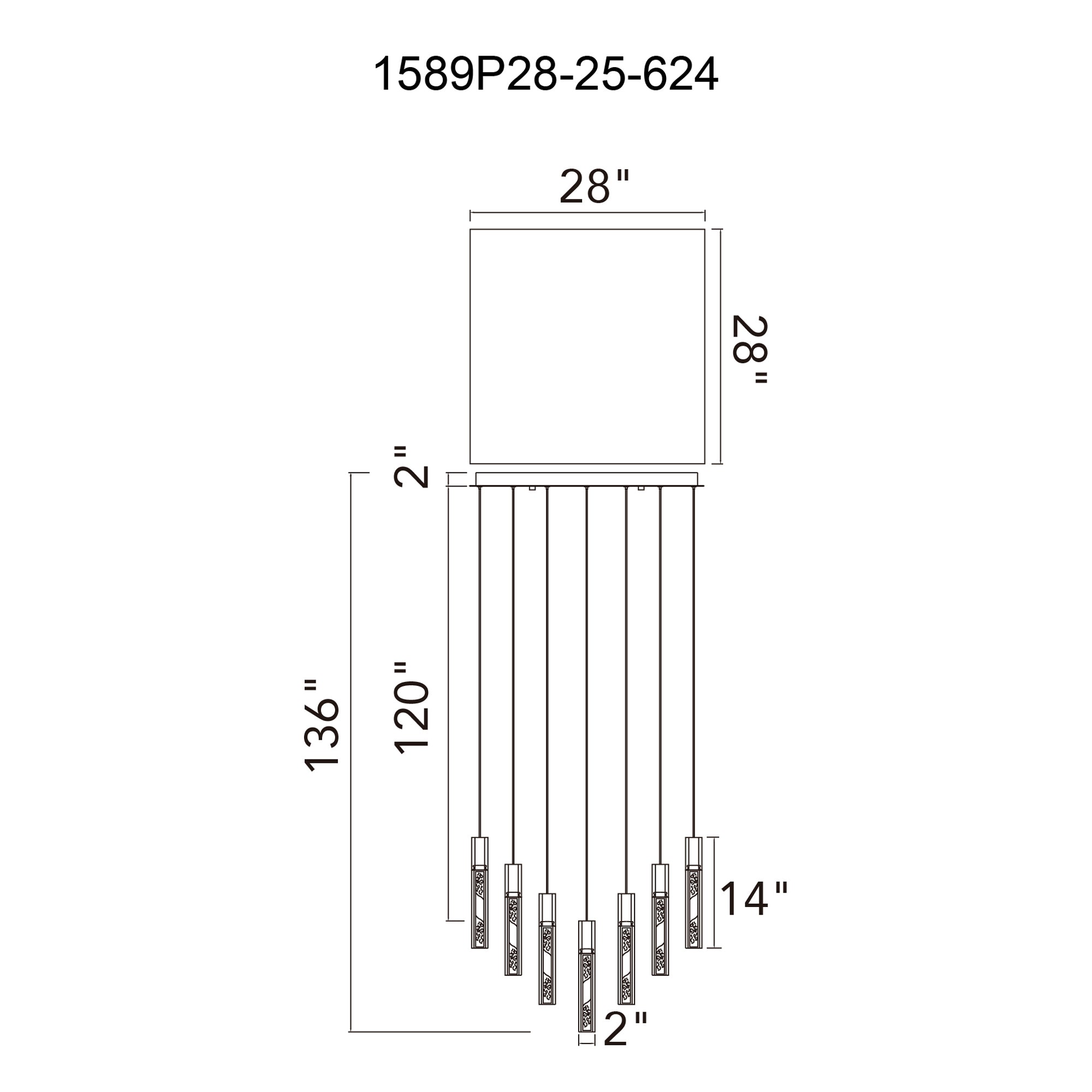 Greta Integrated LED 28in Brass Chandelier with Handcrafted Glass - CWI Lighting