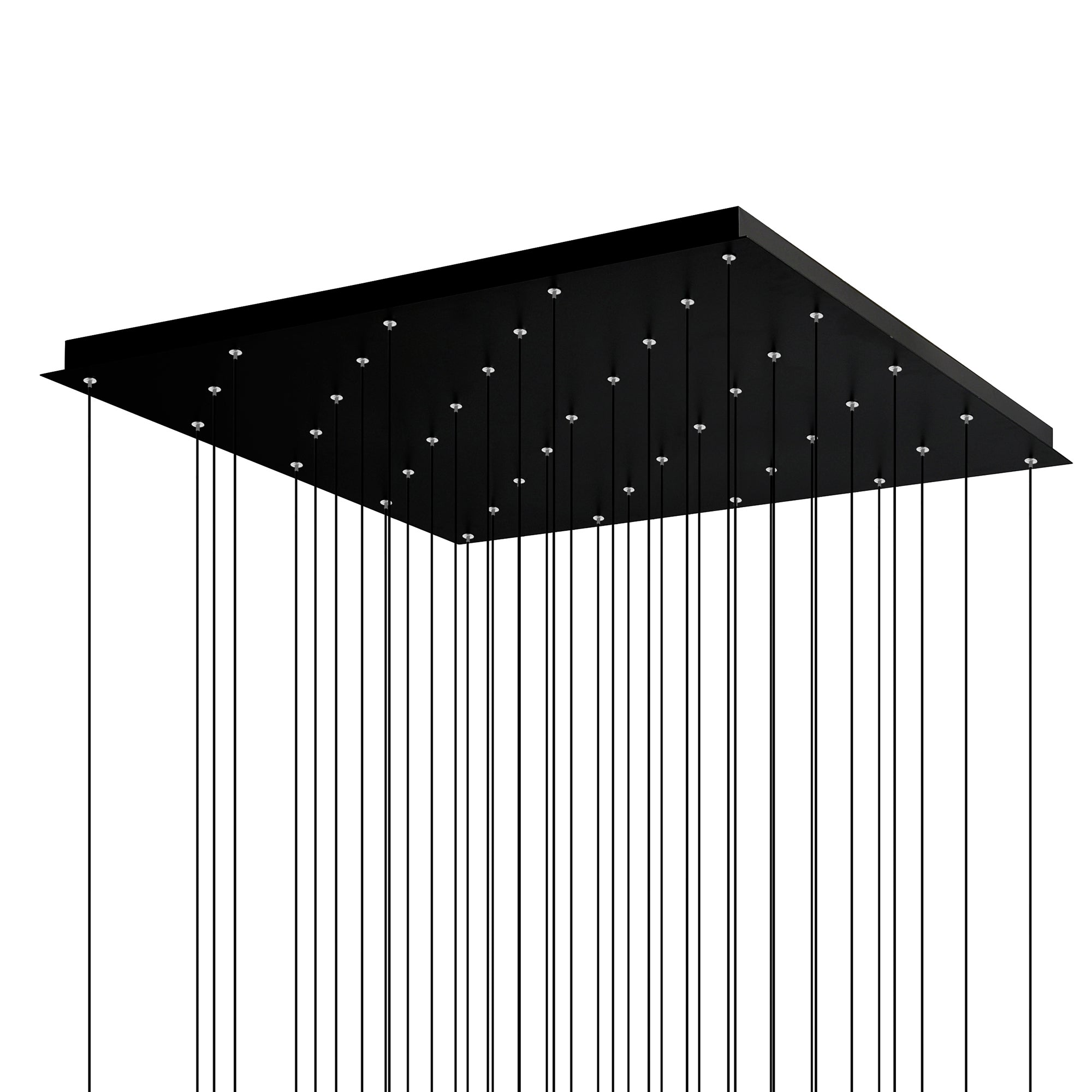Greta Integrated LED 36in Black Chandelier with Handcrafted Glass - CWI Lighting