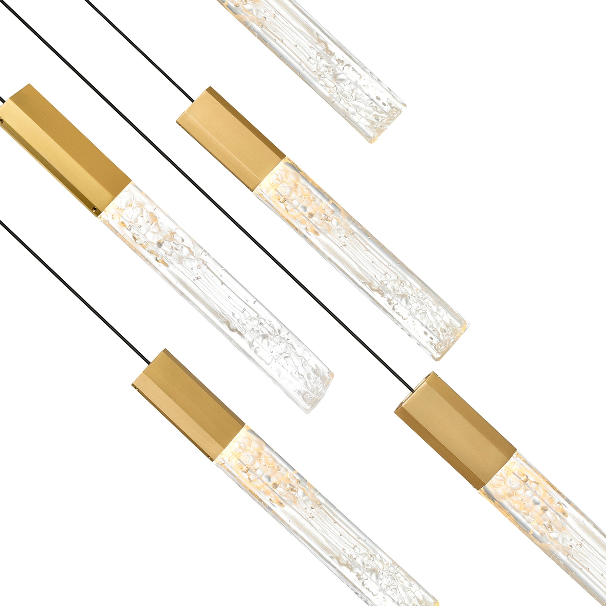 Greta Integrated LED 36in Brass Chandelier with Handcrafted Glass - CWI Lighting