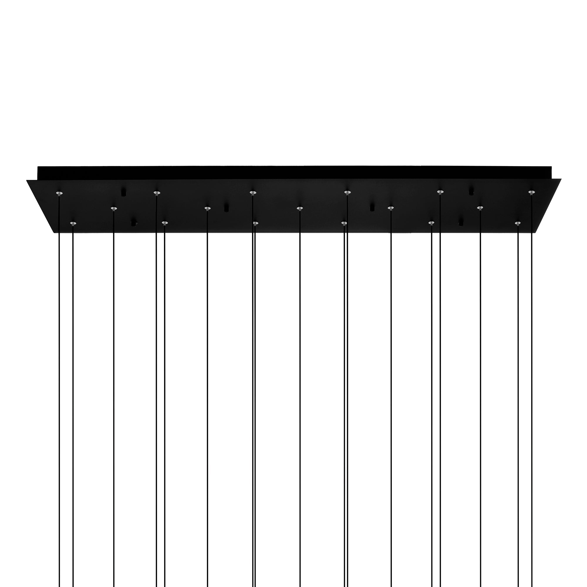 Greta Integrated LED 48in Black Chandelier with Handcrafted Glass - CWI Lighting