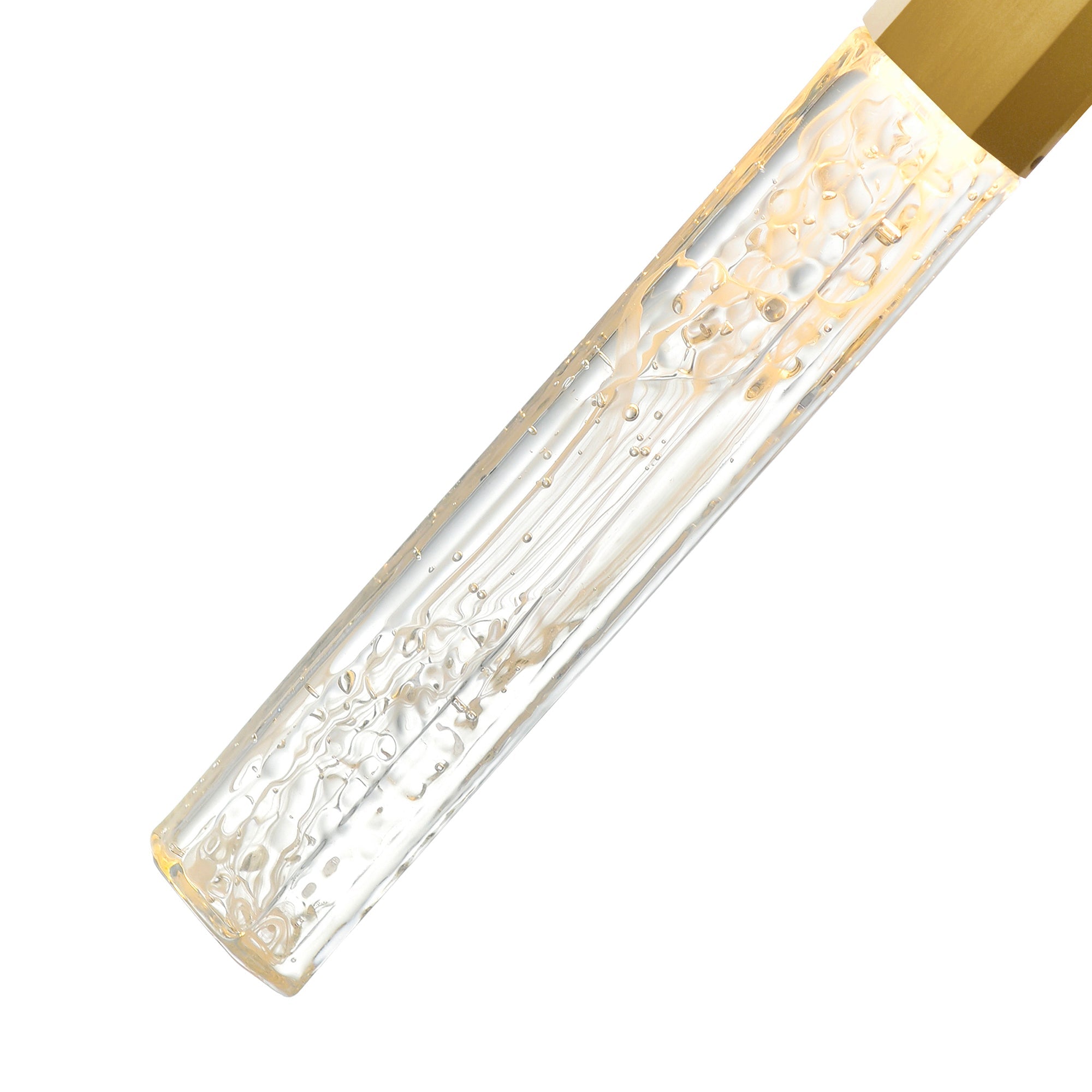 Greta Integrated LED 48in Brass Chandelier with Handcrafted Glass - CWI Lighting