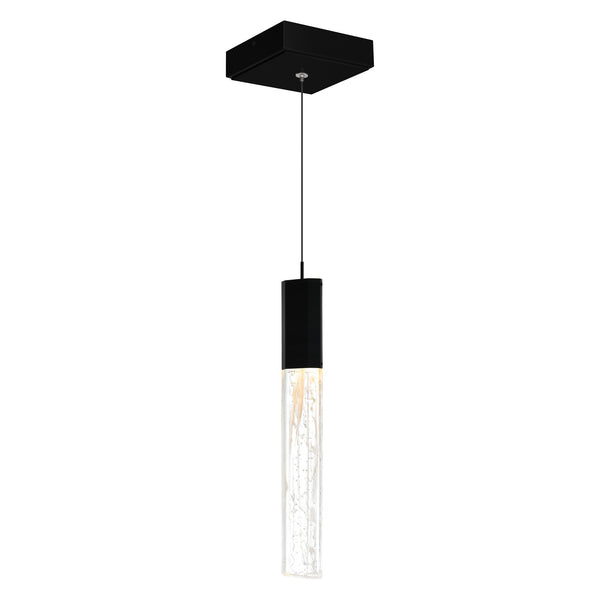 Greta Integrated LED 5in Black Mini Pendant with Handcrafted Glass - CWI Lighting