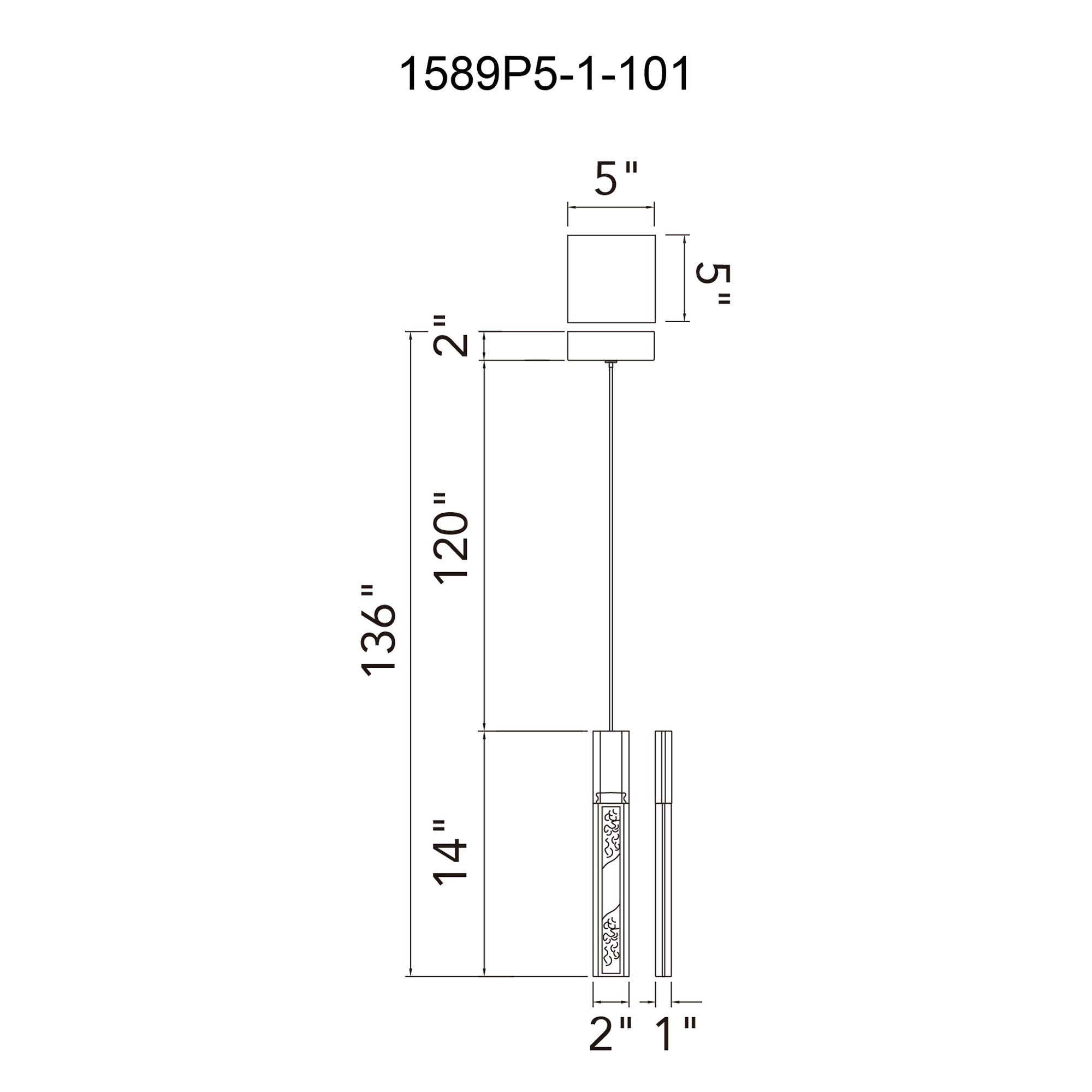 Greta Integrated LED 5in Black Mini Pendant with Handcrafted Glass - CWI Lighting