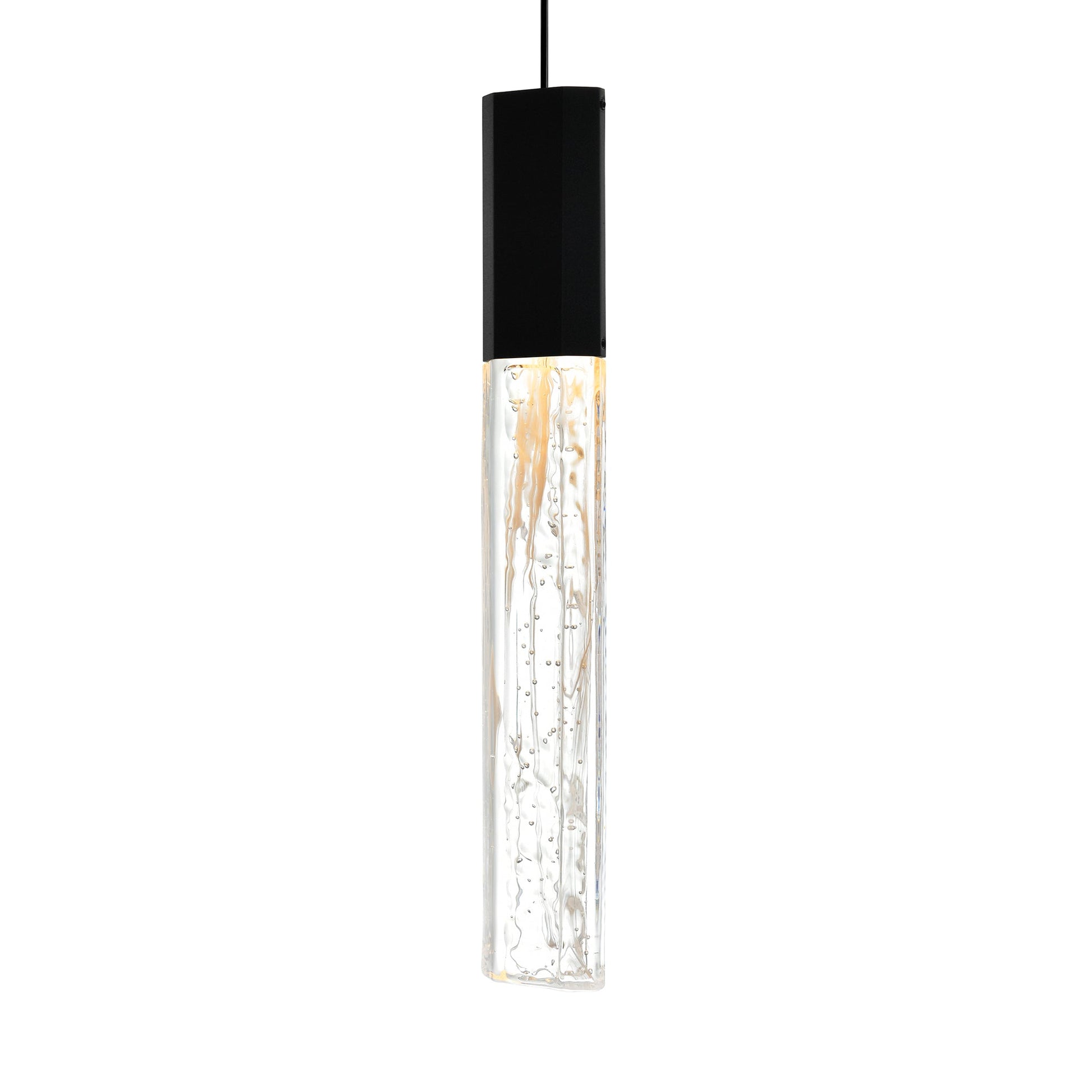 Greta Integrated LED 5in Black Mini Pendant with Handcrafted Glass - CWI Lighting