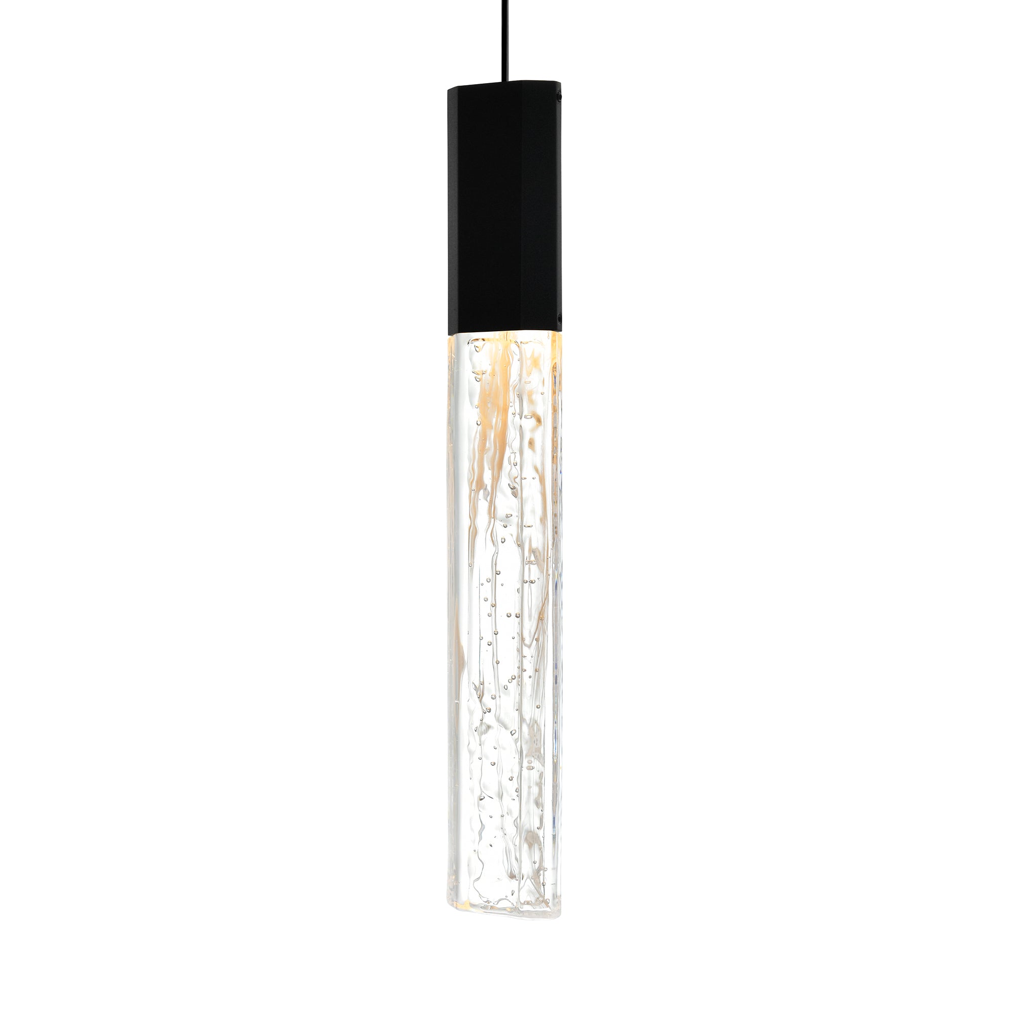 Greta Integrated LED 5in Black Mini Pendant with Handcrafted Glass - CWI Lighting