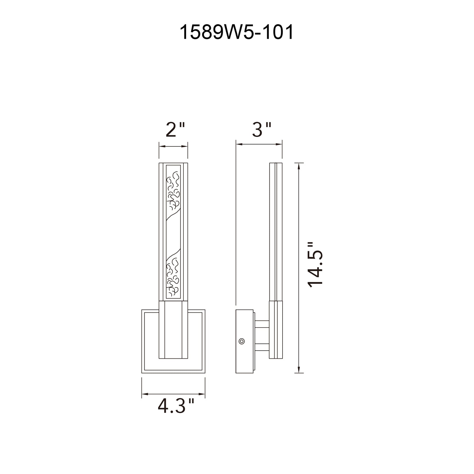 Greta Integrated LED 5in Black Wall Light with Handcrafted Glass - CWI Lighting