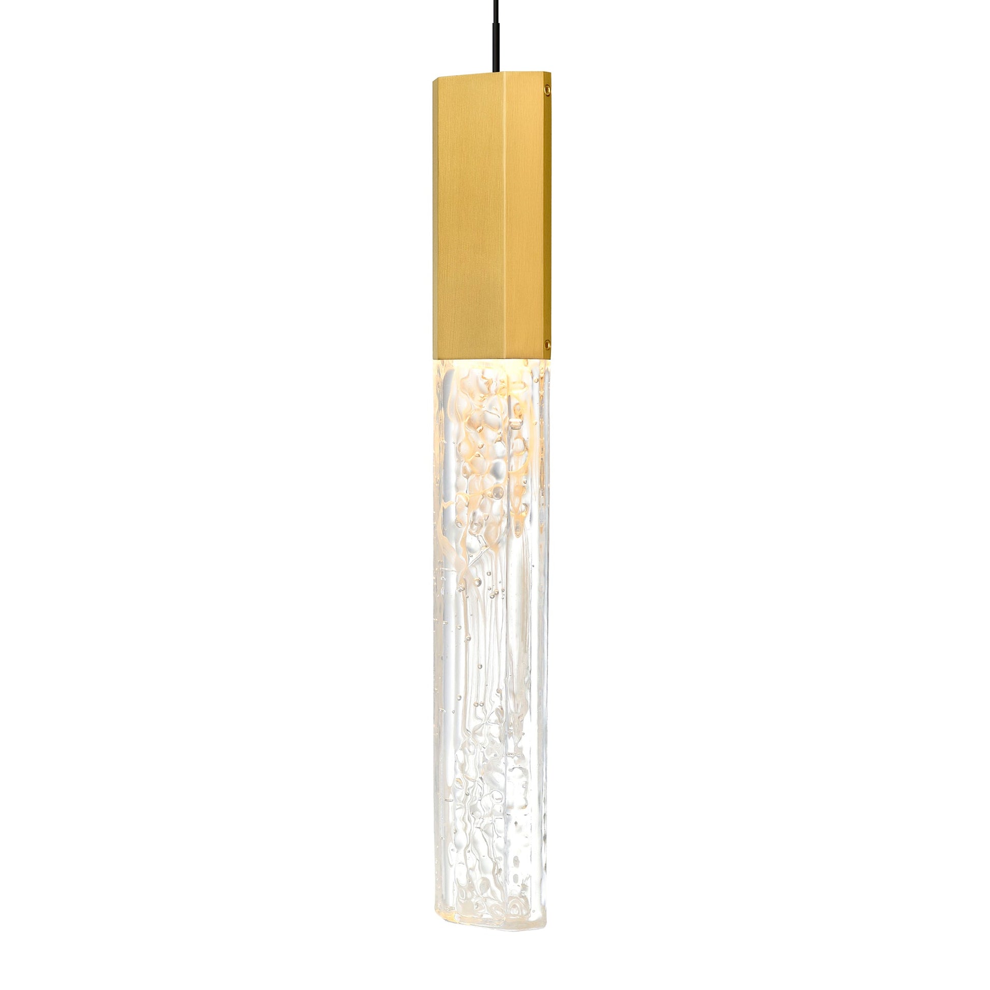 Greta Integrated LED 5in Brass Mini Pendant with Handcrafted Glass - CWI Lighting