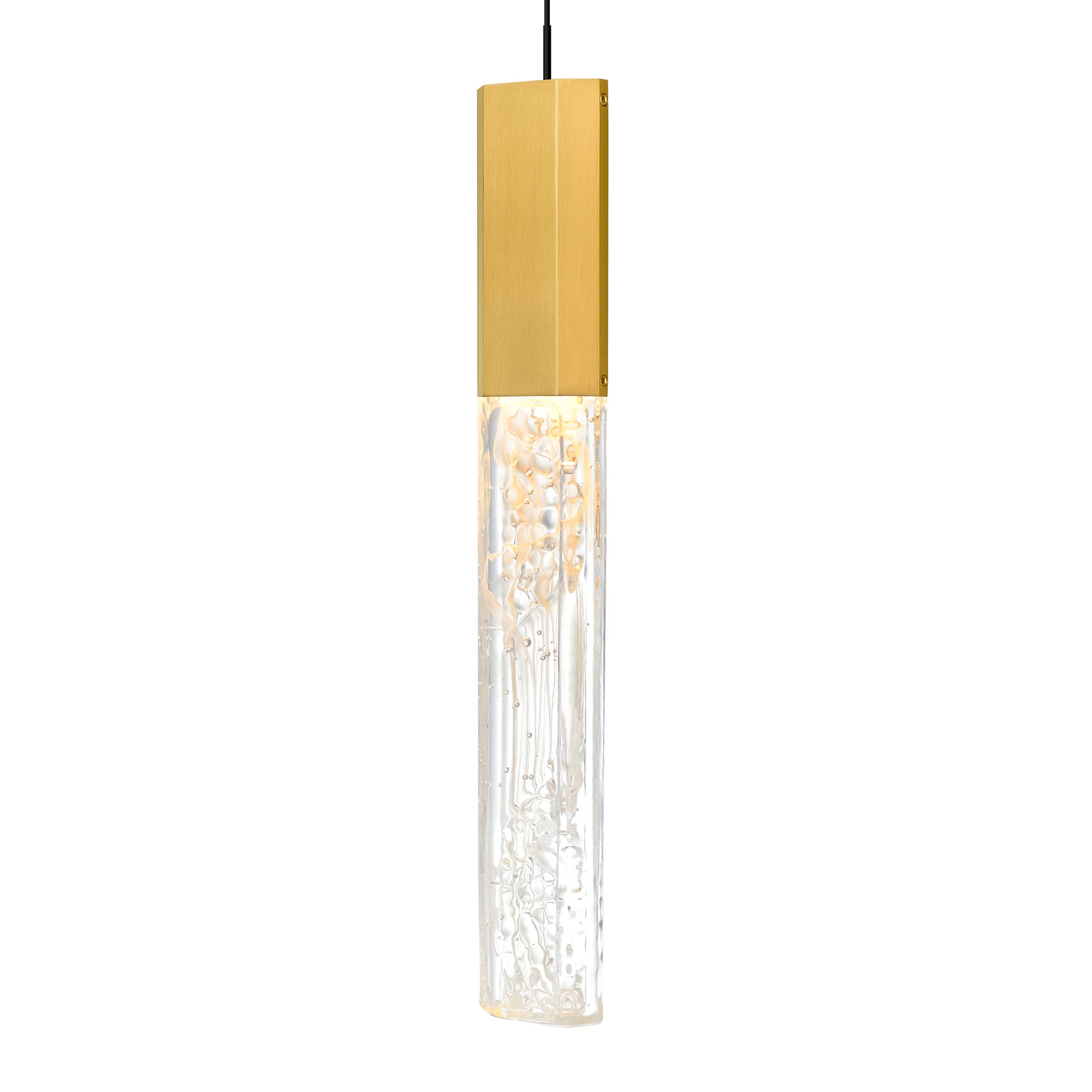 Greta Integrated LED 5in Brass Mini Pendant with Handcrafted Glass - CWI Lighting