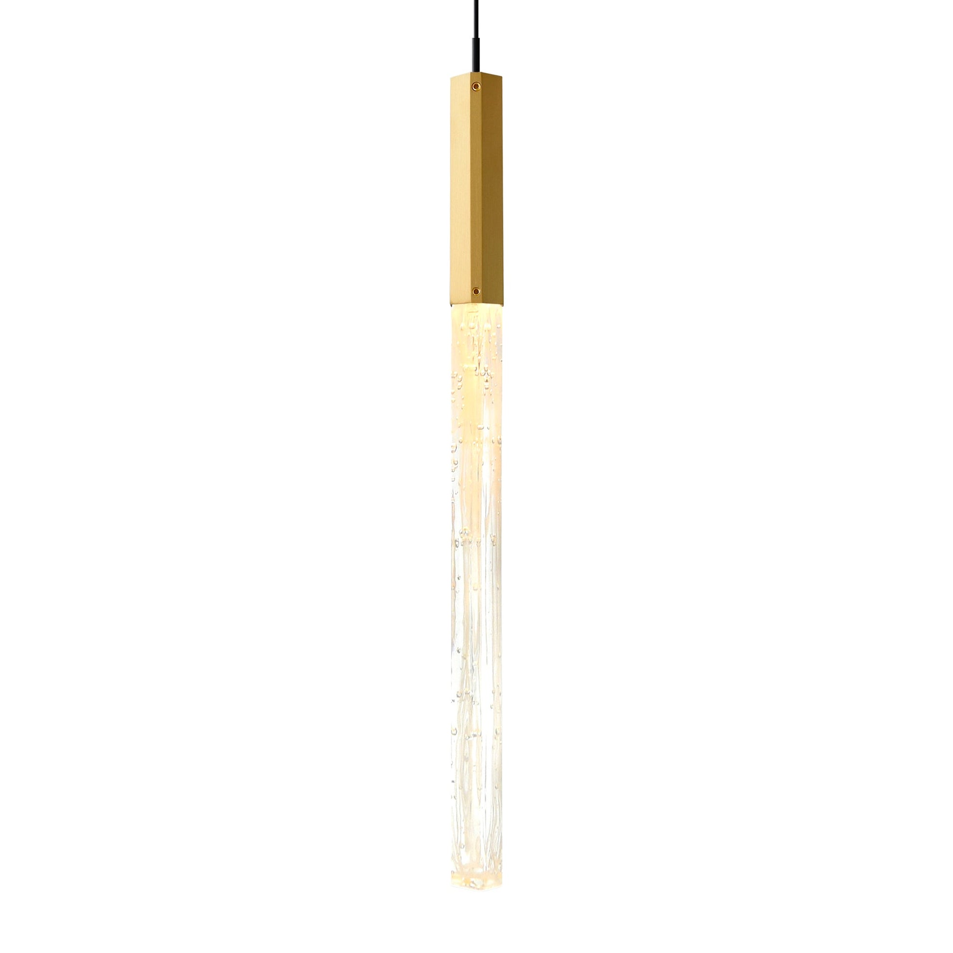 Greta Integrated LED 5in Brass Mini Pendant with Handcrafted Glass - CWI Lighting
