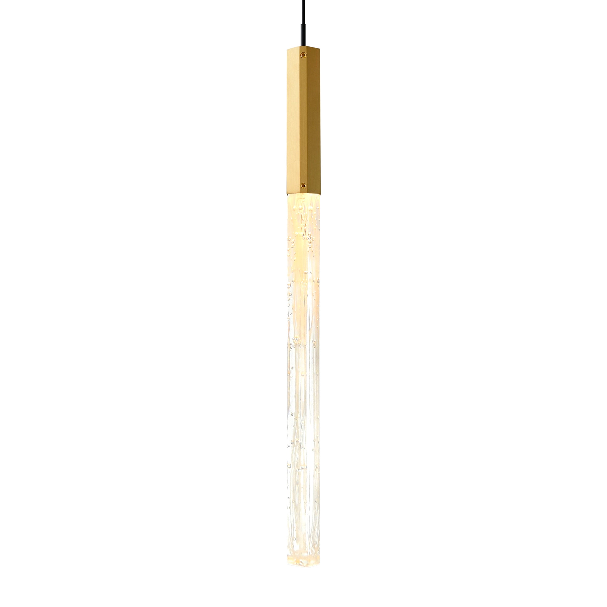 Greta Integrated LED 5in Brass Mini Pendant with Handcrafted Glass - CWI Lighting