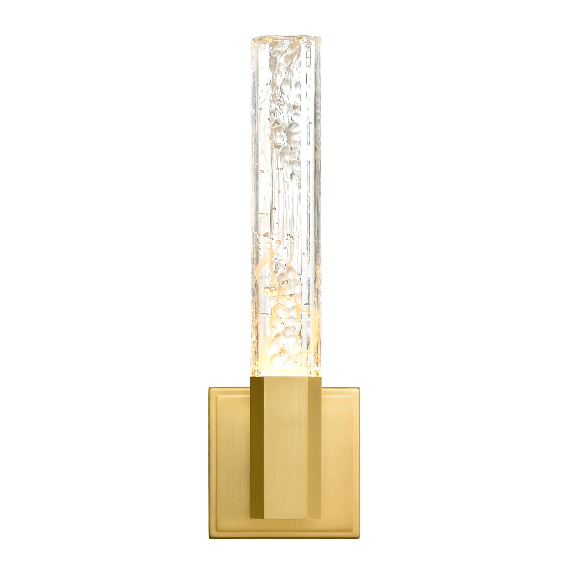 Greta Integrated LED 5in Brass Wall Light with Handcrafted Glass - CWI Lighting