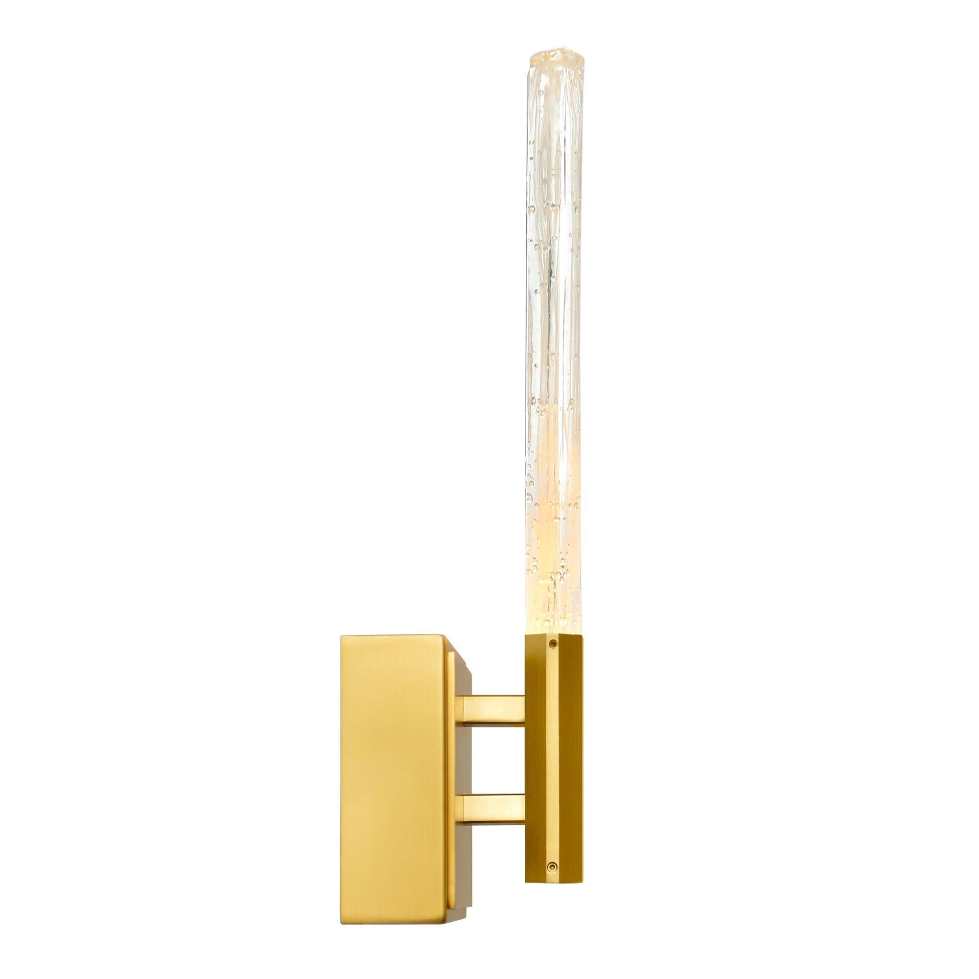 Greta Integrated LED 5in Brass Wall Light with Handcrafted Glass - CWI Lighting