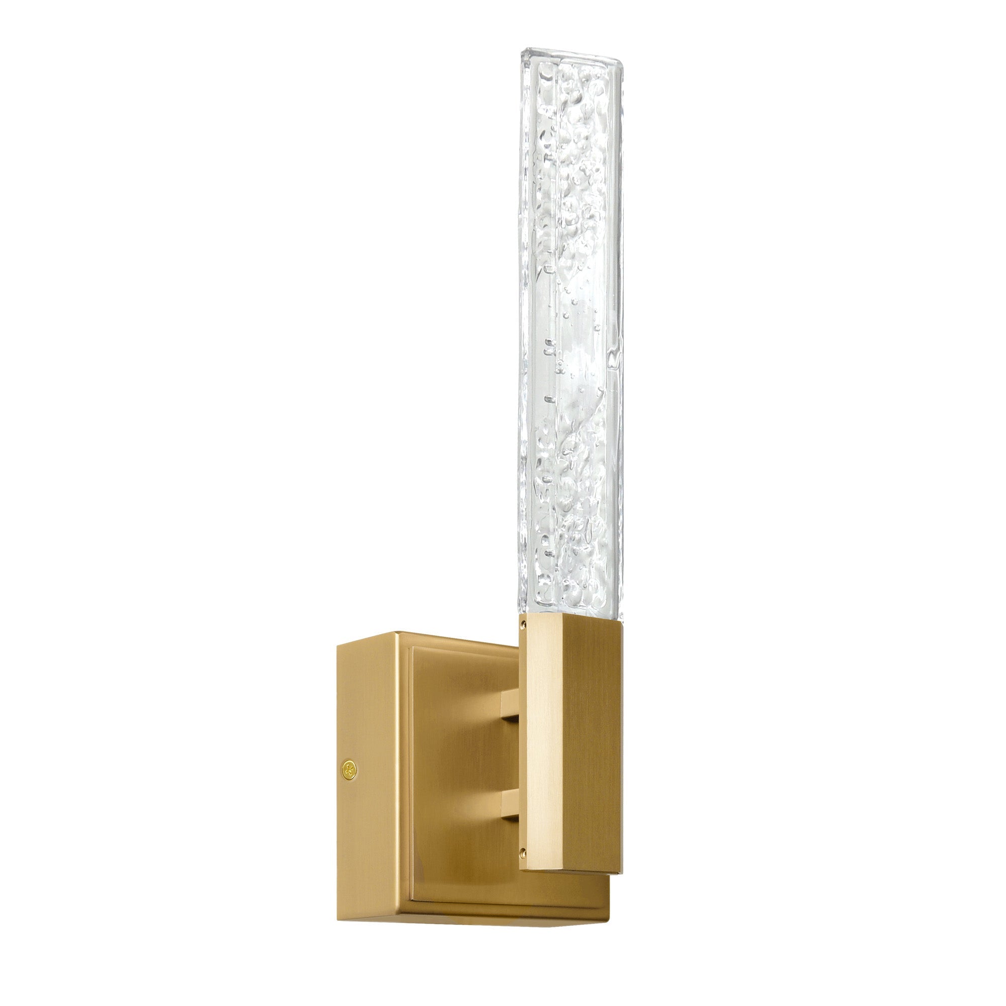Greta Integrated LED 5in Brass Wall Light with Handcrafted Glass - CWI Lighting