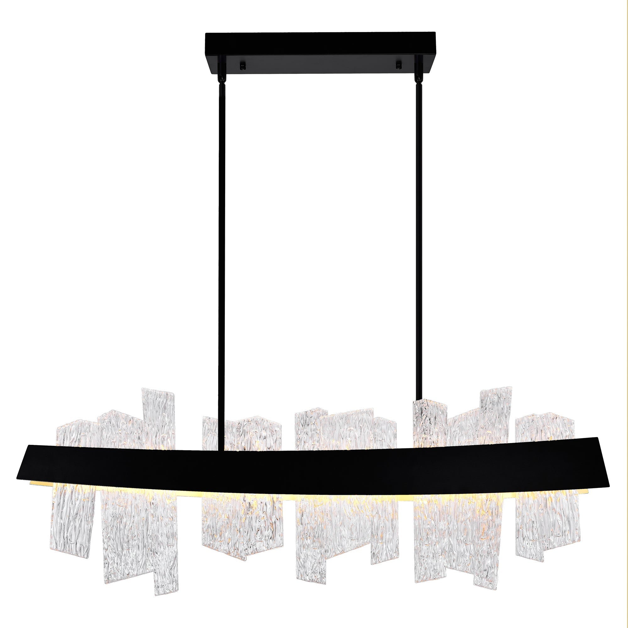 Guadiana Integrated LED 39in Black Chandelier with Handcrafted Glass - CWI Lighting