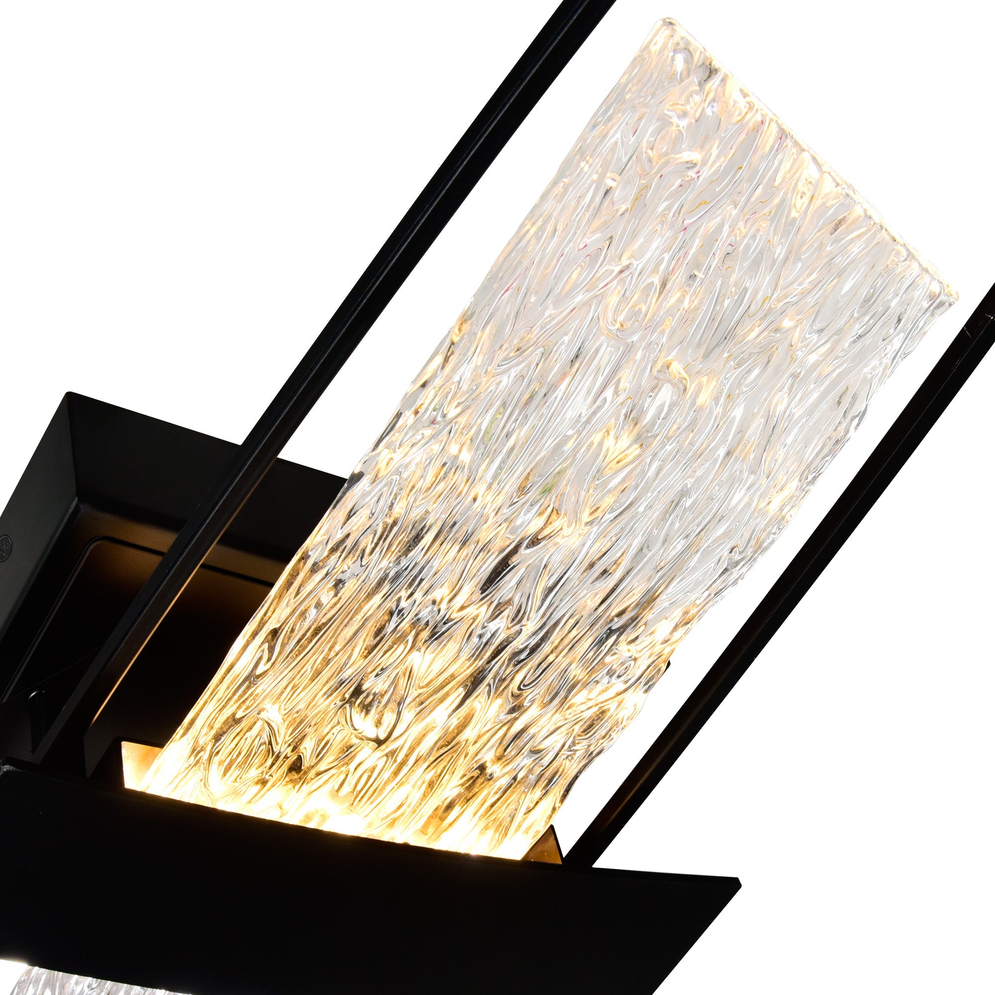 Guadiana Integrated LED 5in Black Wall Light with Handcrafted Glass - CWI Lighting