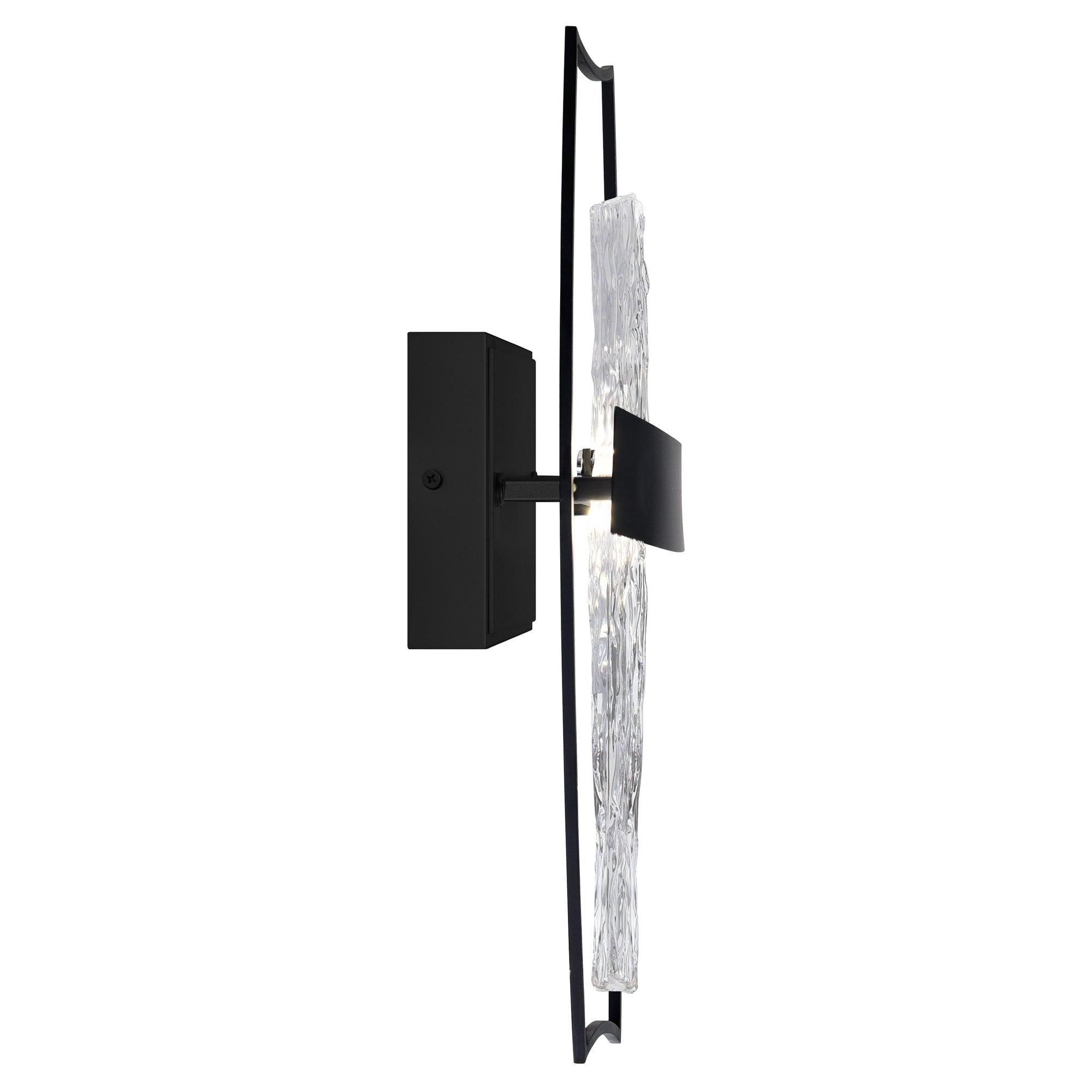 Guadiana Integrated LED 5in Black Wall Light with Handcrafted Glass - CWI Lighting
