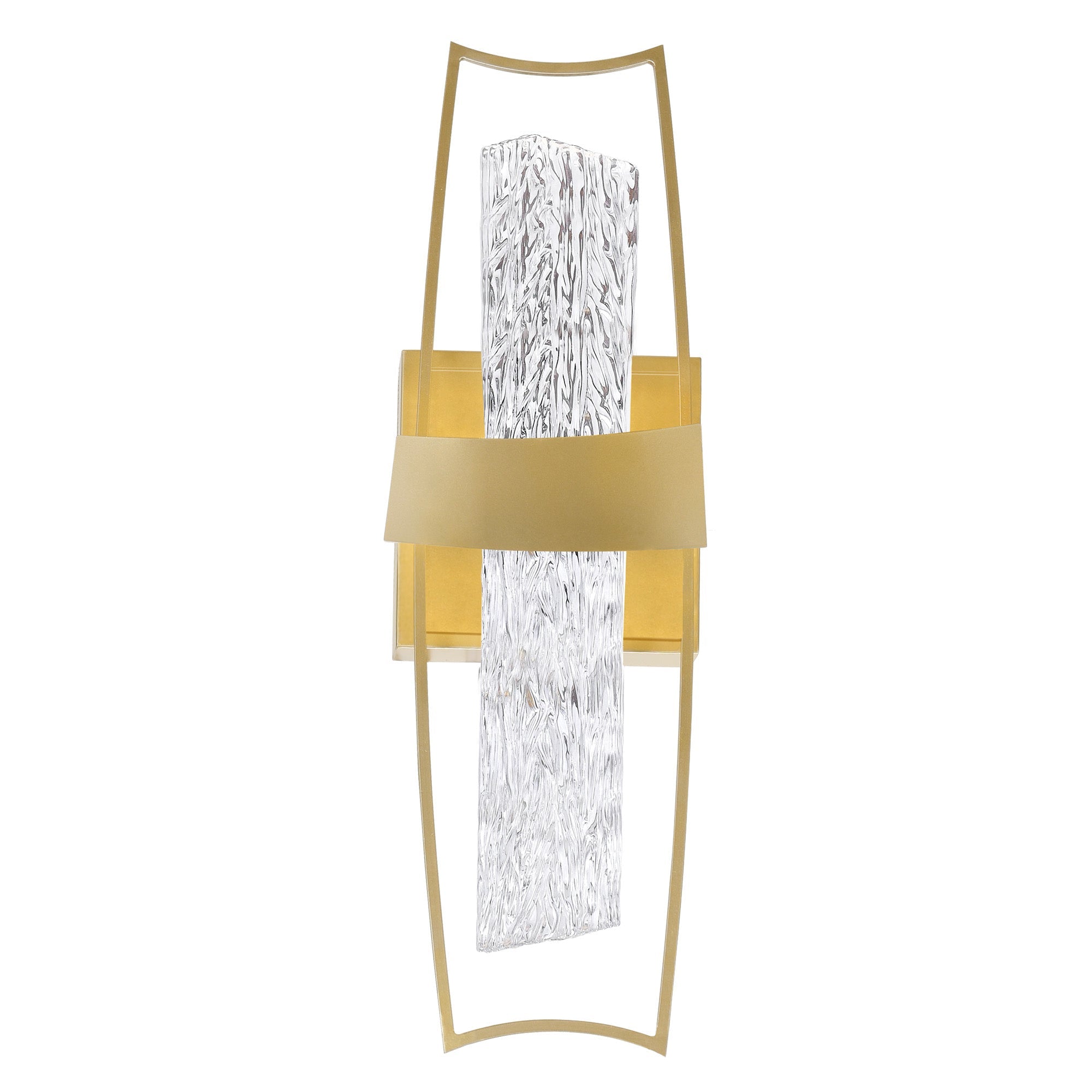 Guadiana Integrated LED 5in Satin Gold Wall Light with Handcrafted Glass - CWI Lighting