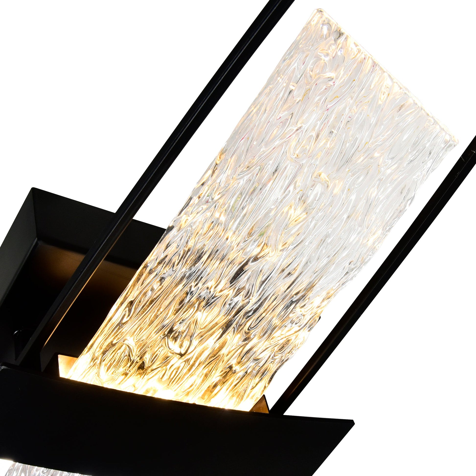 Guadiana Integrated LED 8in Black Wall Light with Handcrafted Glass - CWI Lighting