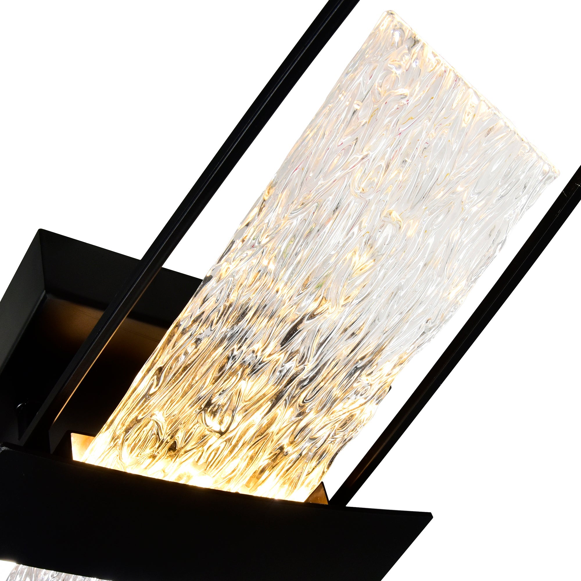 Guadiana Integrated LED 8in Black Wall Light with Handcrafted Glass - CWI Lighting