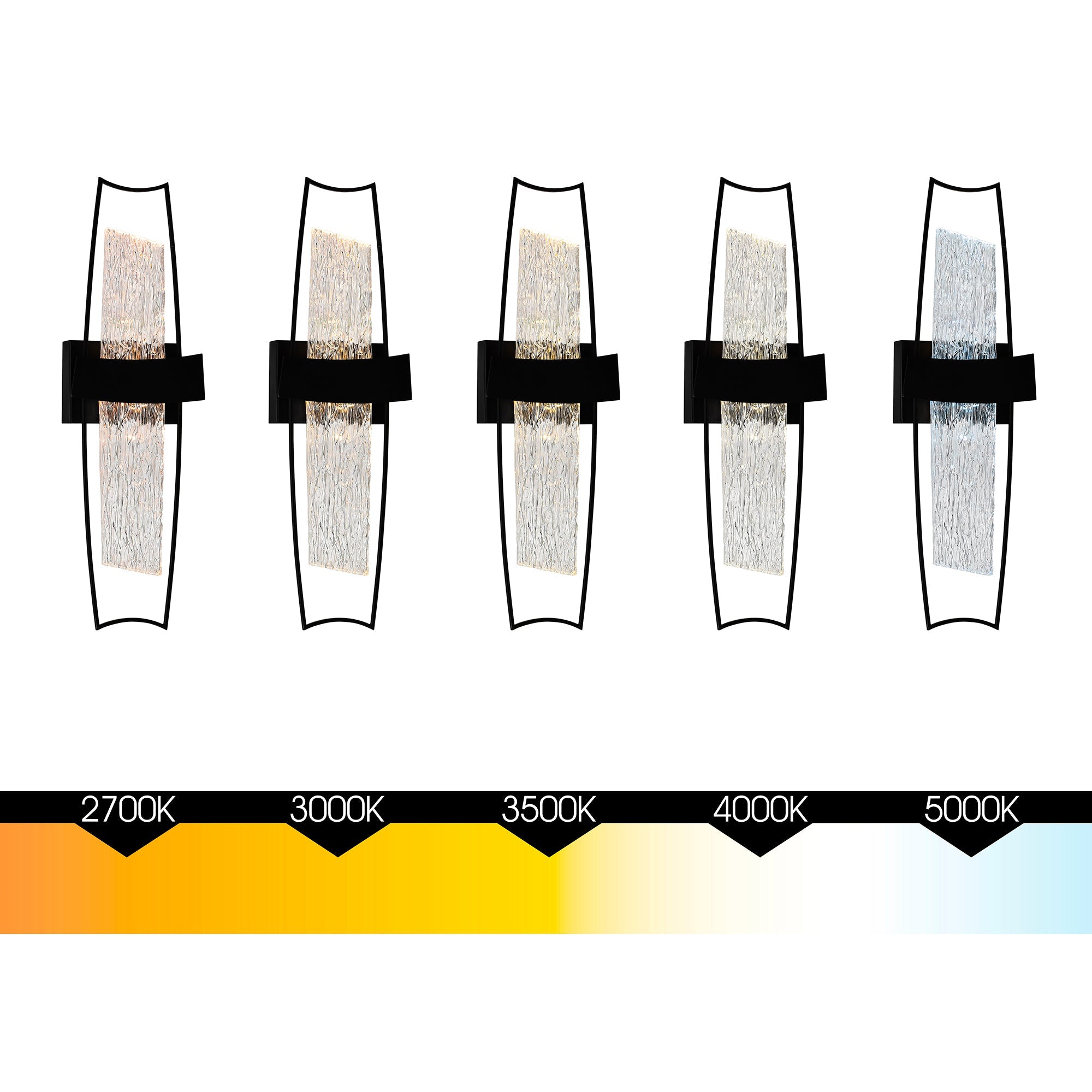 Guadiana Integrated LED 8in Black Wall Light with Handcrafted Glass - CWI Lighting