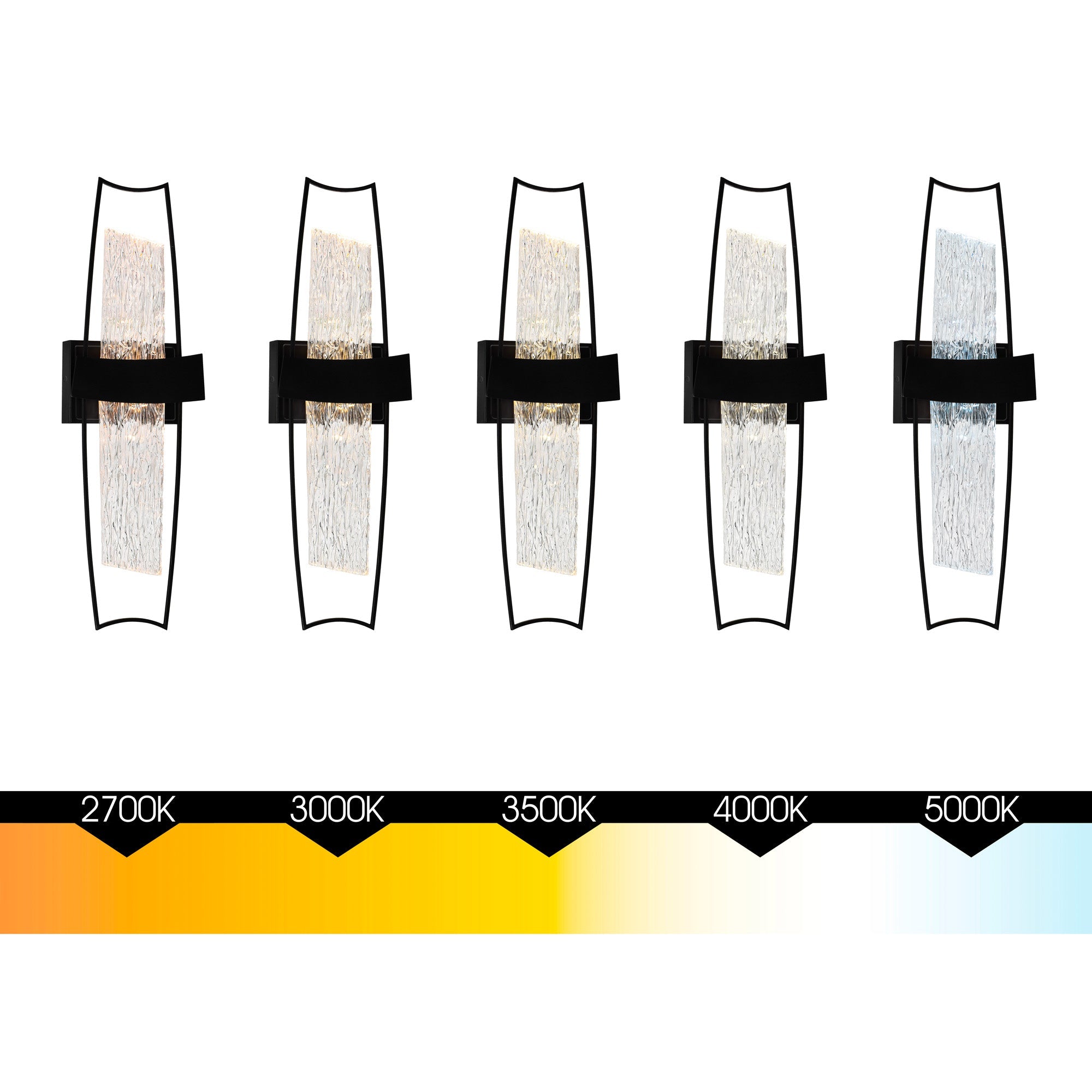 Guadiana Integrated LED 8in Black Wall Light with Handcrafted Glass - CWI Lighting