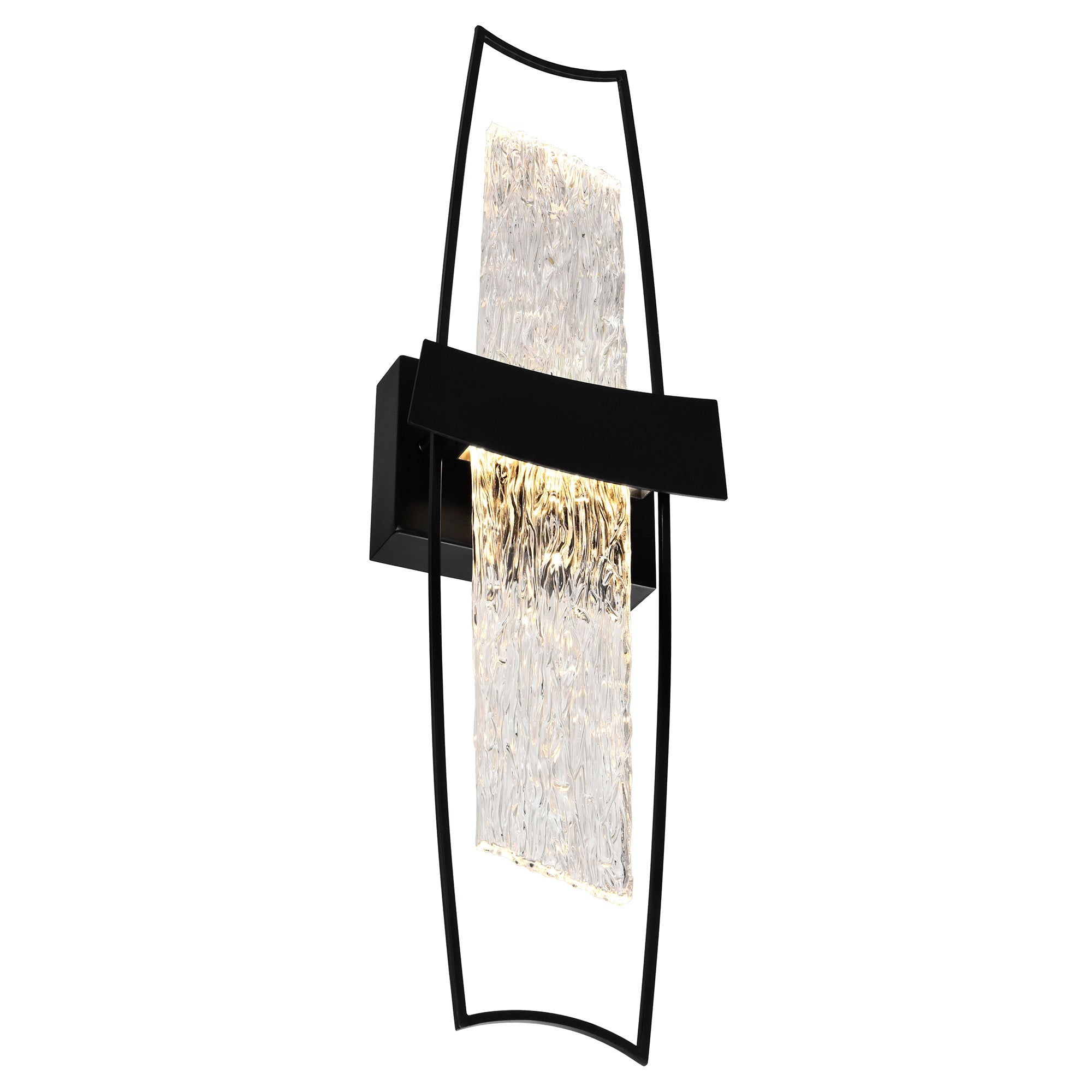 Guadiana Integrated LED 8in Black Wall Light with Handcrafted Glass - CWI Lighting
