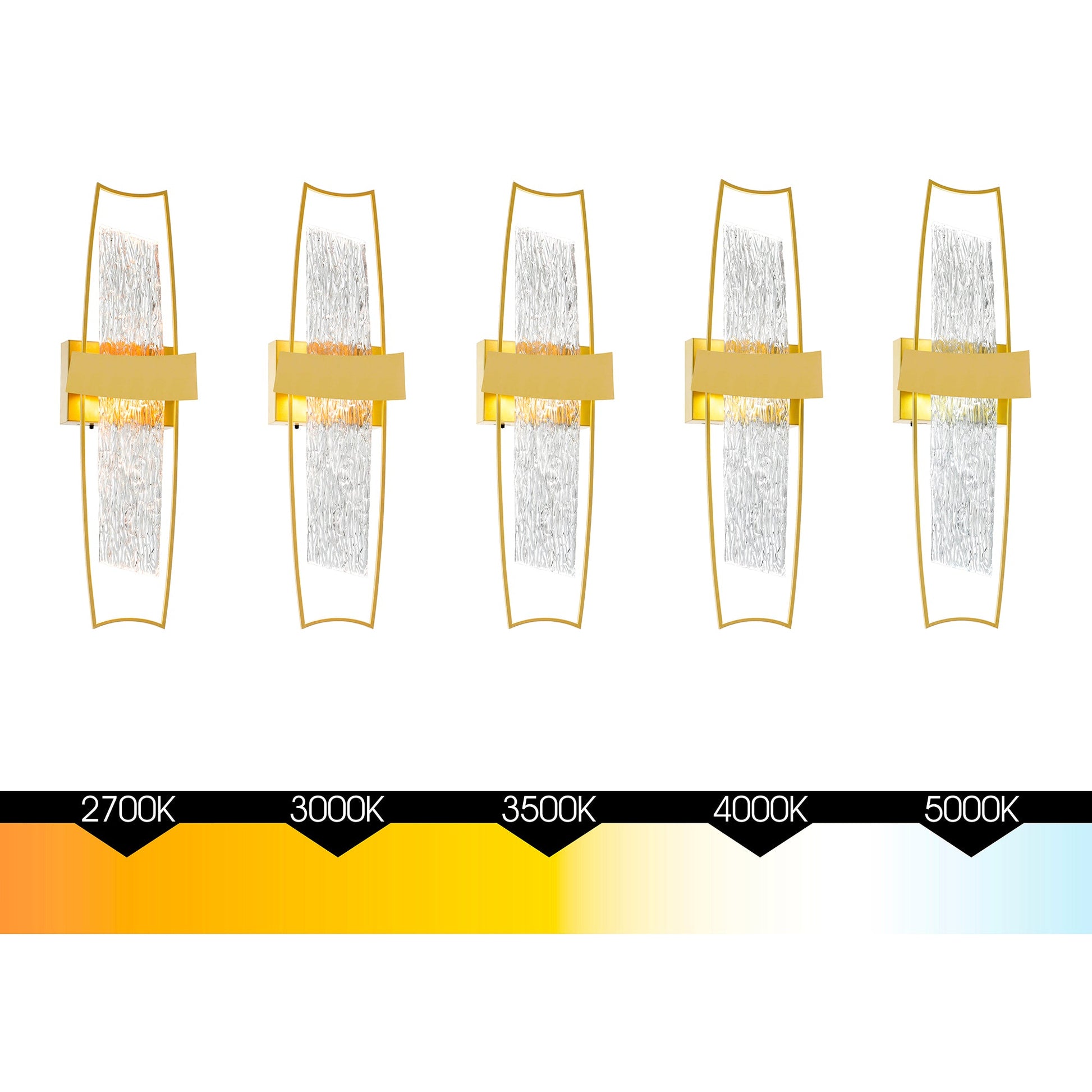 Guadiana Integrated LED 8in Satin Gold Wall Light with Handcrafted Glass - CWI Lighting