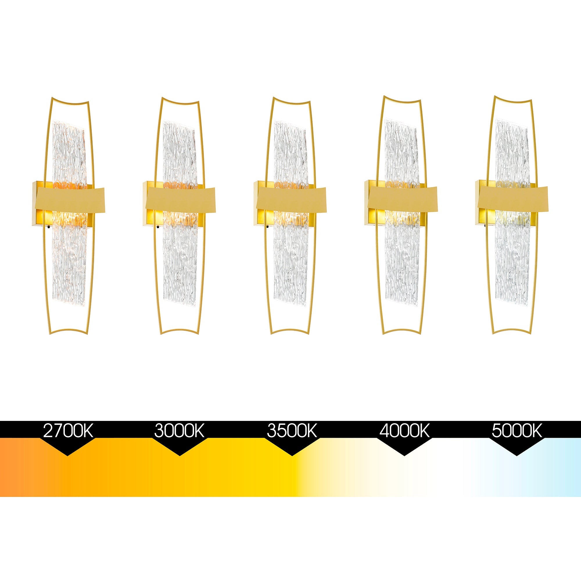 Guadiana Integrated LED 8in Satin Gold Wall Light with Handcrafted Glass - CWI Lighting