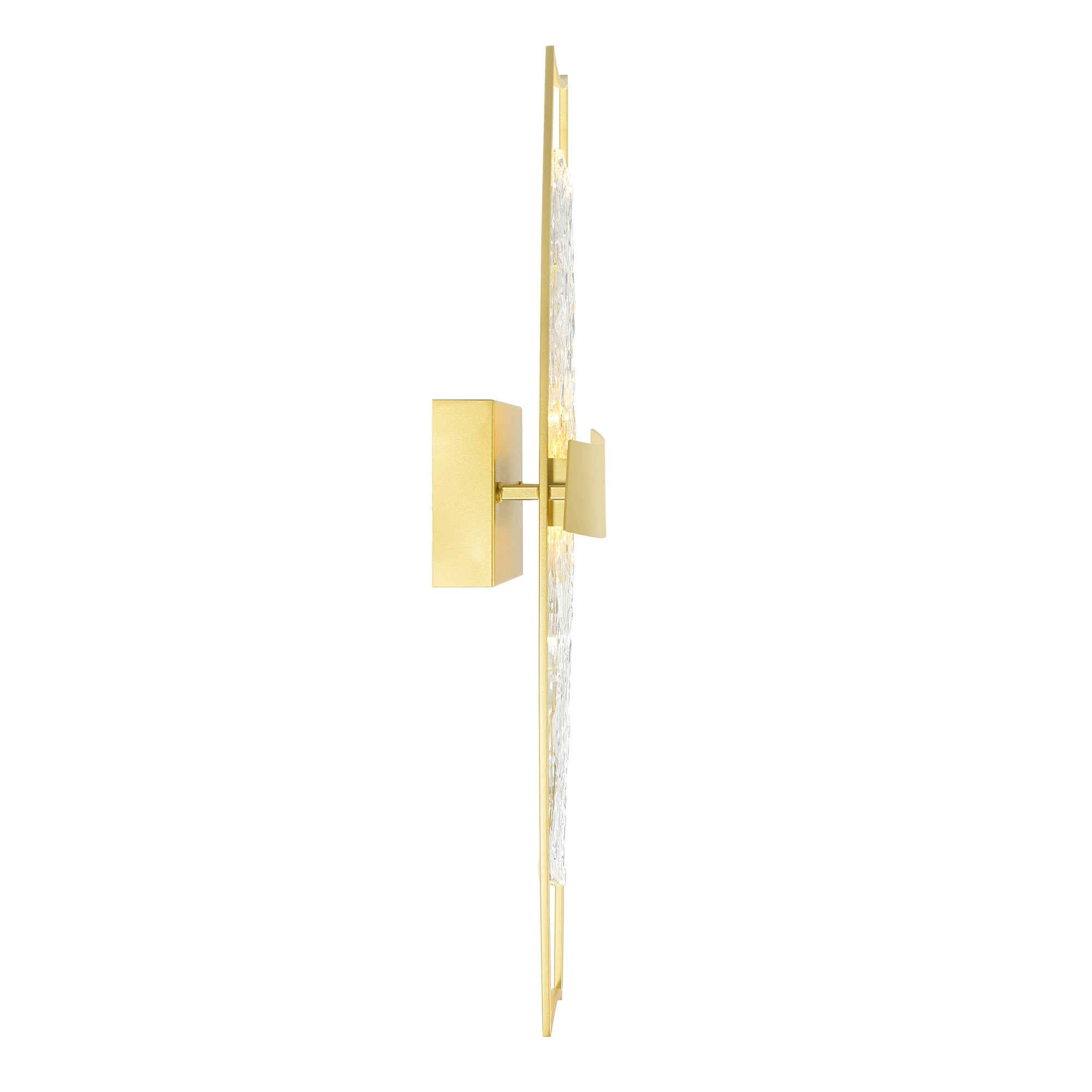 Guadiana Integrated LED 8in Satin Gold Wall Light with Handcrafted Glass - CWI Lighting