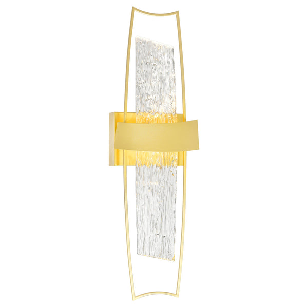 Guadiana Integrated LED 8in Satin Gold Wall Light with Handcrafted Glass - CWI Lighting