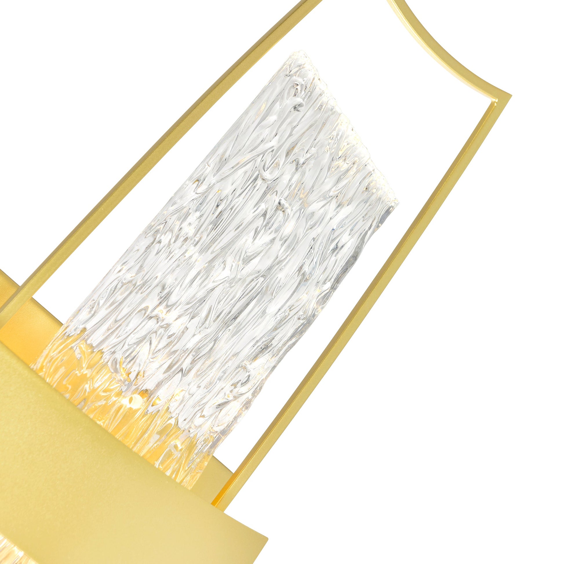 Guadiana Integrated LED 8in Satin Gold Wall Light with Handcrafted Glass - CWI Lighting
