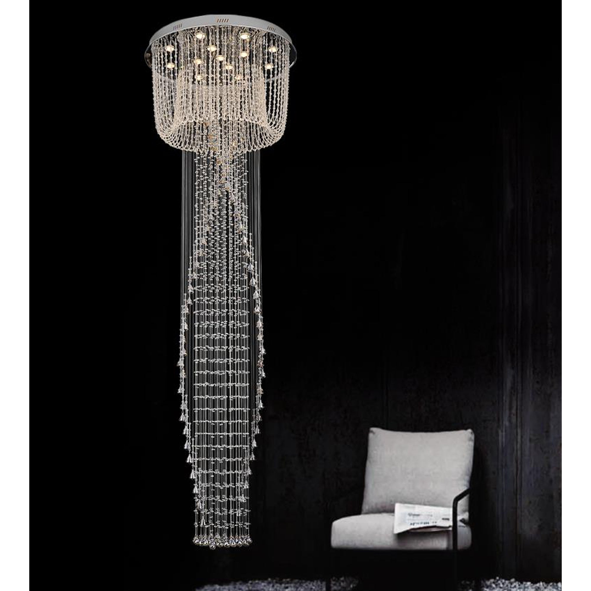 Hallway 13 Light Chandelier With Chrome Finish - CWI Lighting