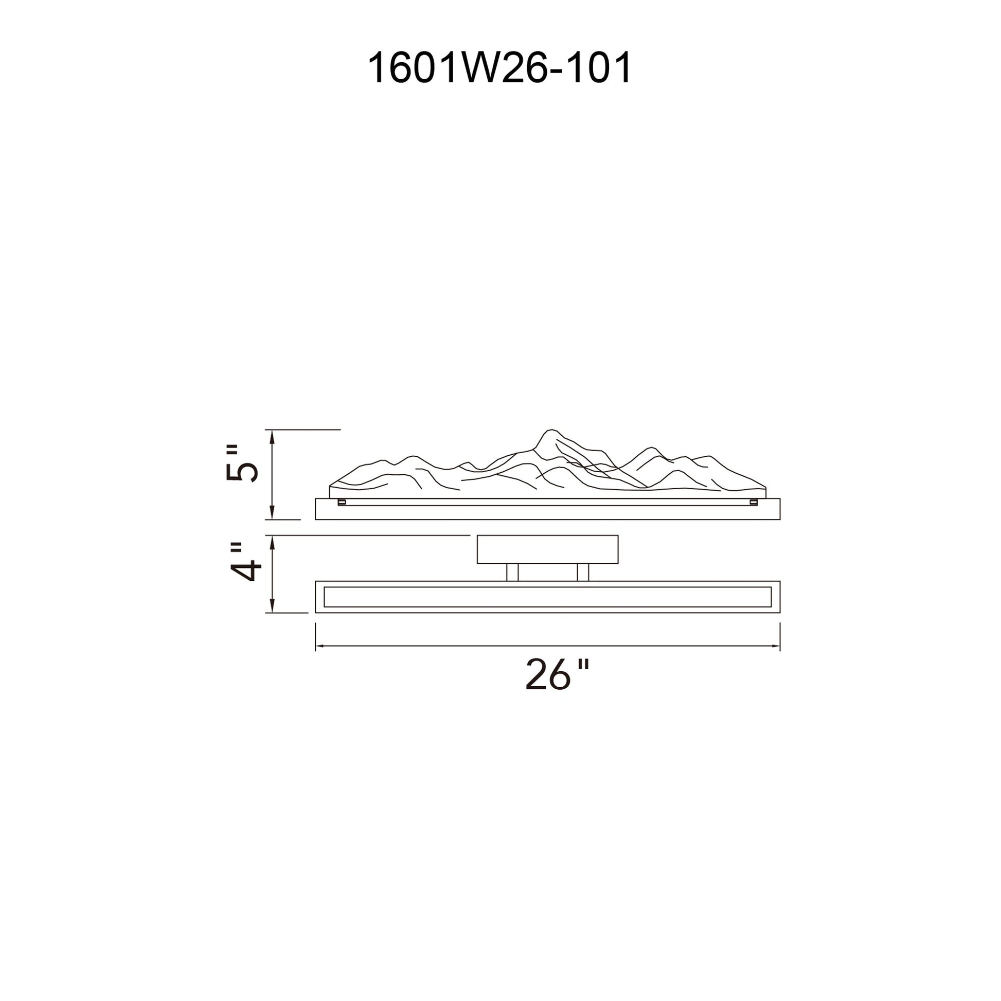 Himalayas Integrated LED 26in Black Vanity Light with Handcrafted Glass - CWI Lighting