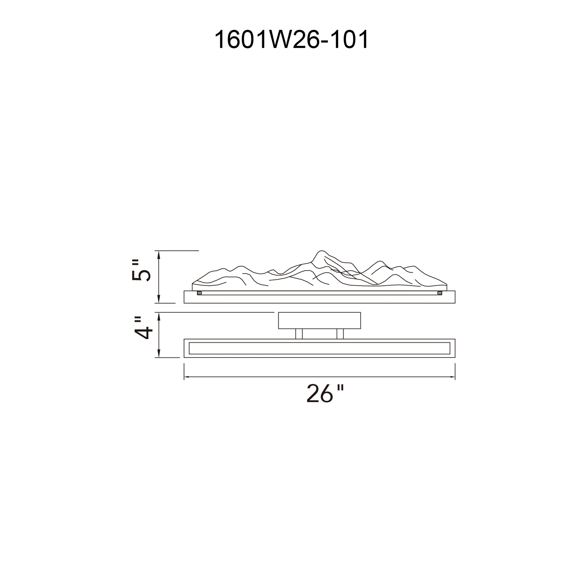 Himalayas Integrated LED 26in Black Vanity Light with Handcrafted Glass - CWI Lighting