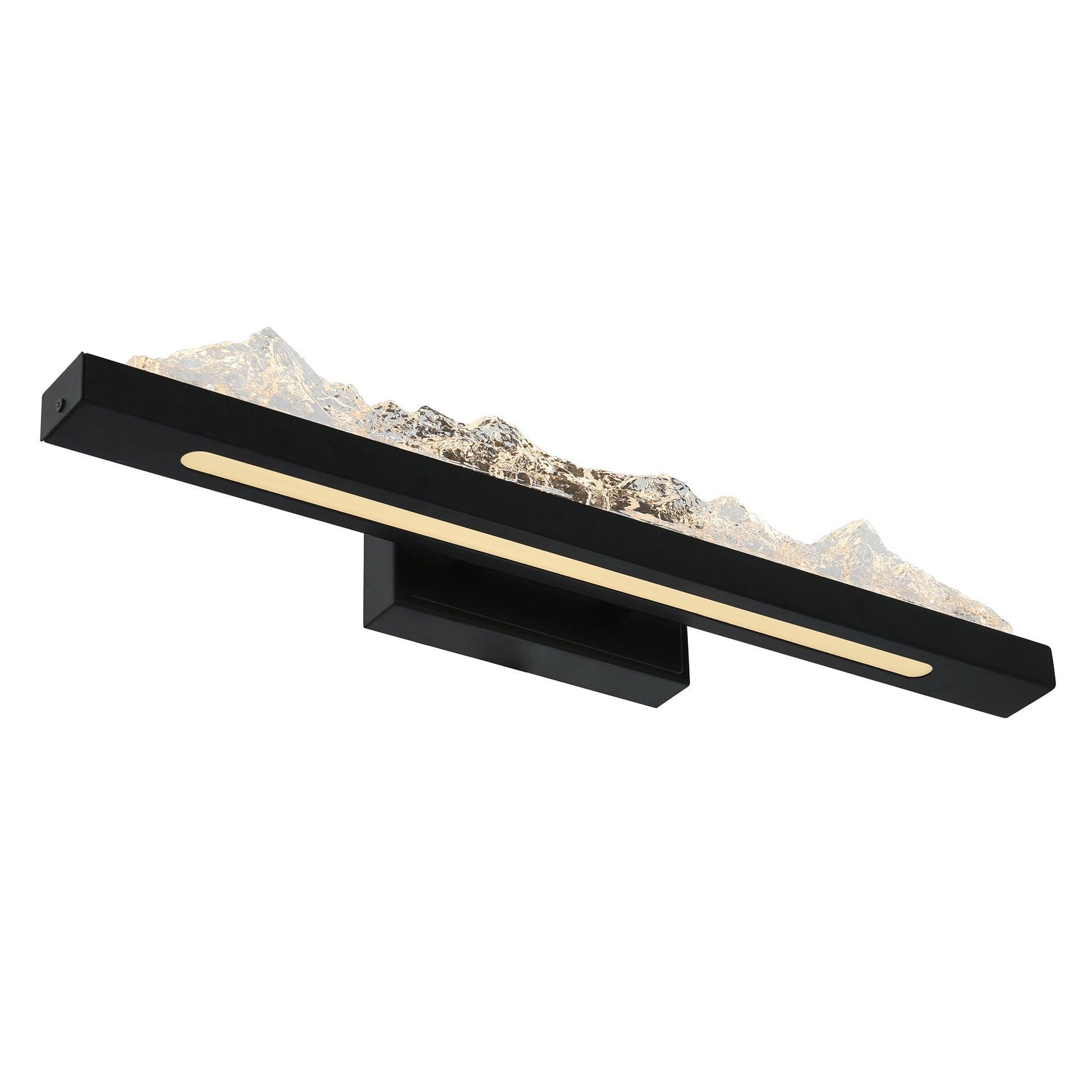 Himalayas Integrated LED 26in Black Vanity Light with Handcrafted Glass - CWI Lighting