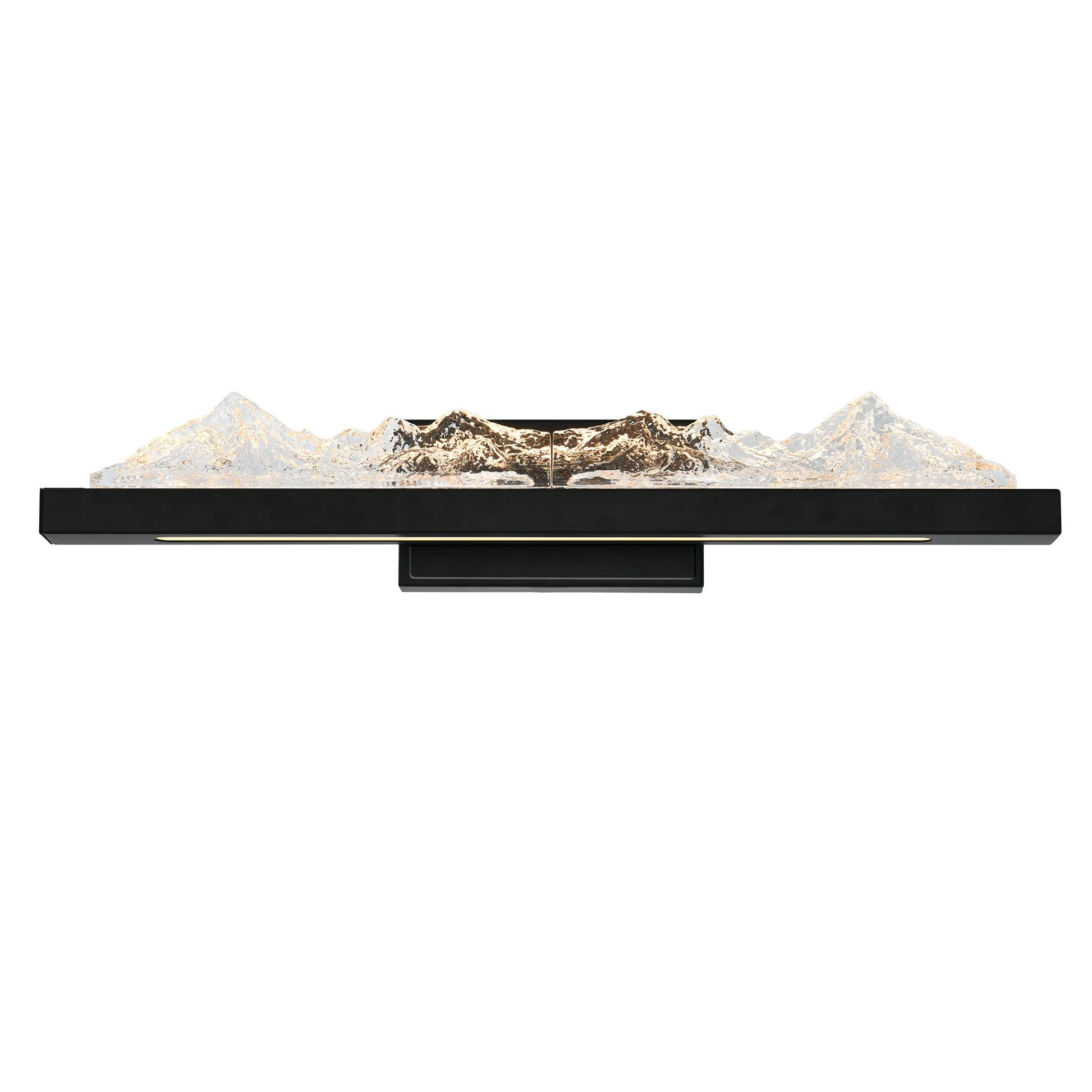 Himalayas Integrated LED 26in Black Vanity Light with Handcrafted Glass - CWI Lighting
