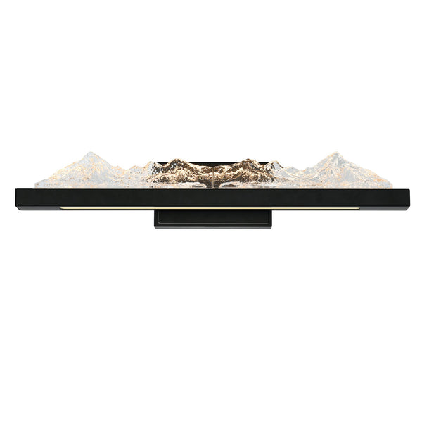 Himalayas Integrated LED 26in Black Vanity Light with Handcrafted Glass - CWI Lighting