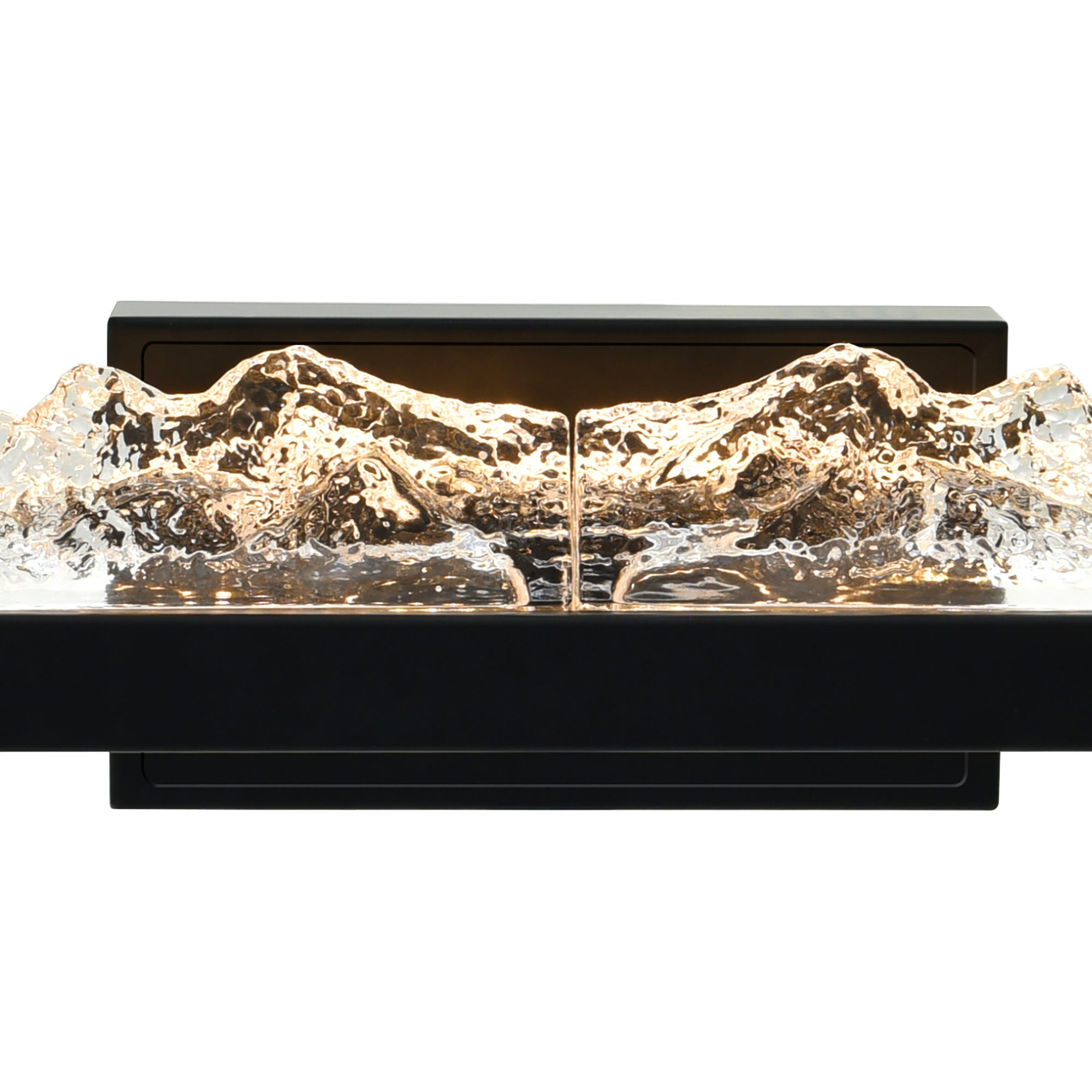 Himalayas Integrated LED 26in Black Vanity Light with Handcrafted Glass - CWI Lighting