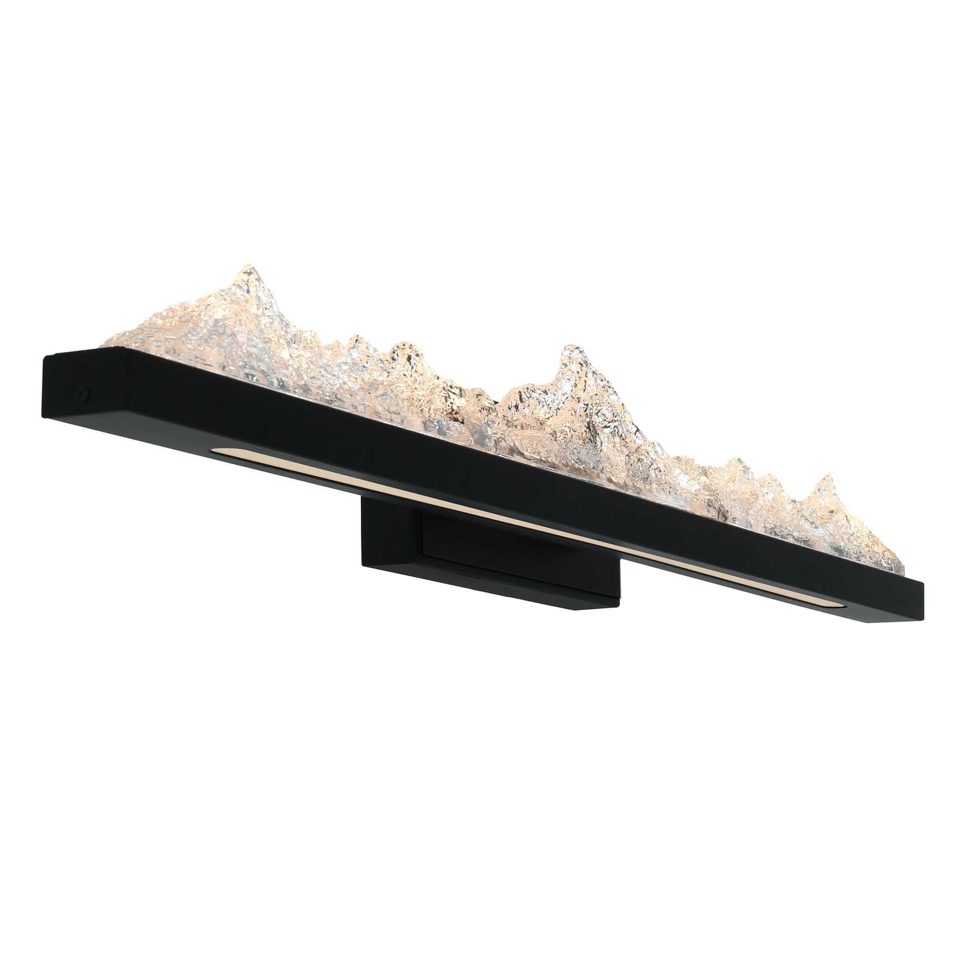 Himalayas Integrated LED 36in Black Vanity Light with Handcrafted Glass - CWI Lighting
