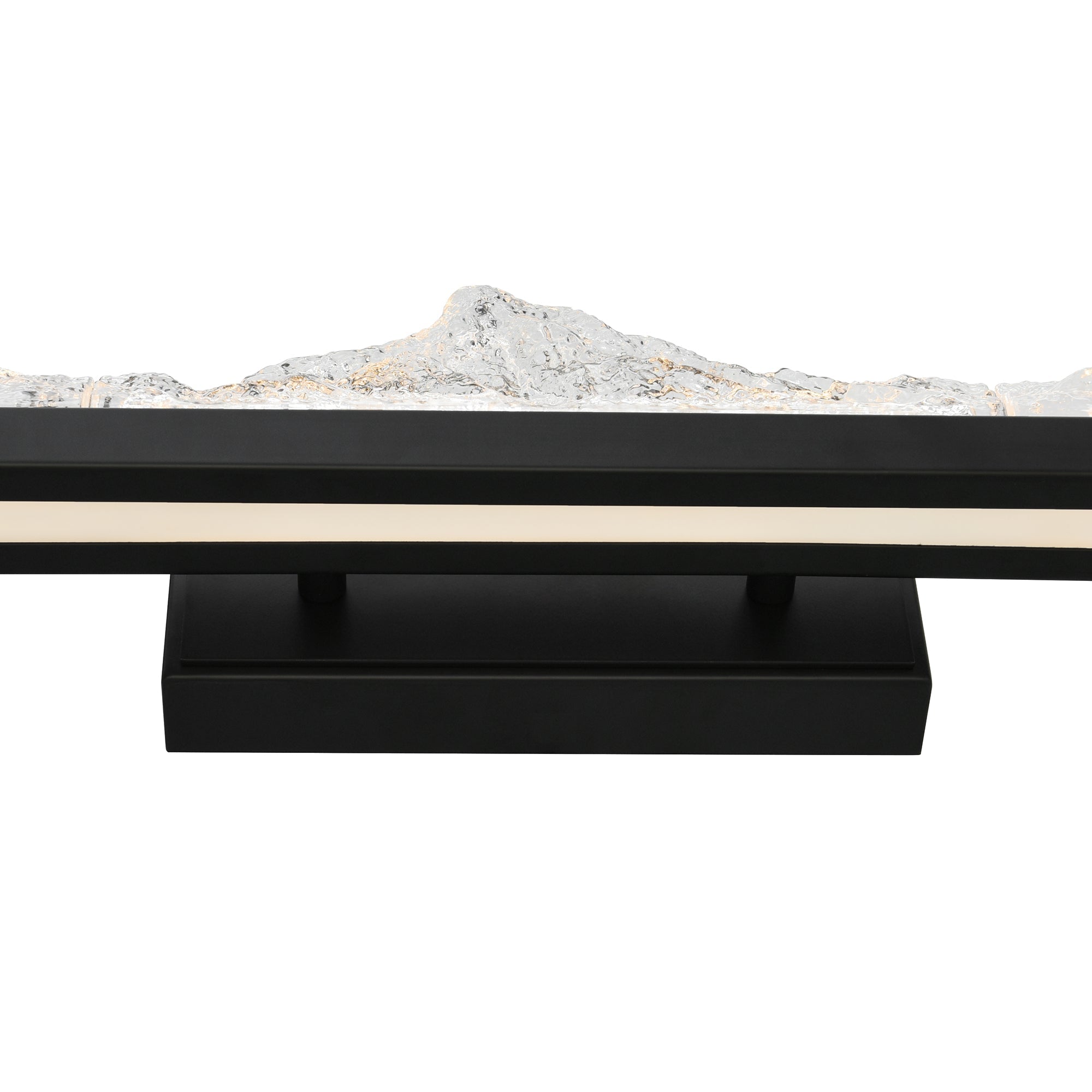 Himalayas Integrated LED 36in Black Vanity Light with Handcrafted Glass - CWI Lighting