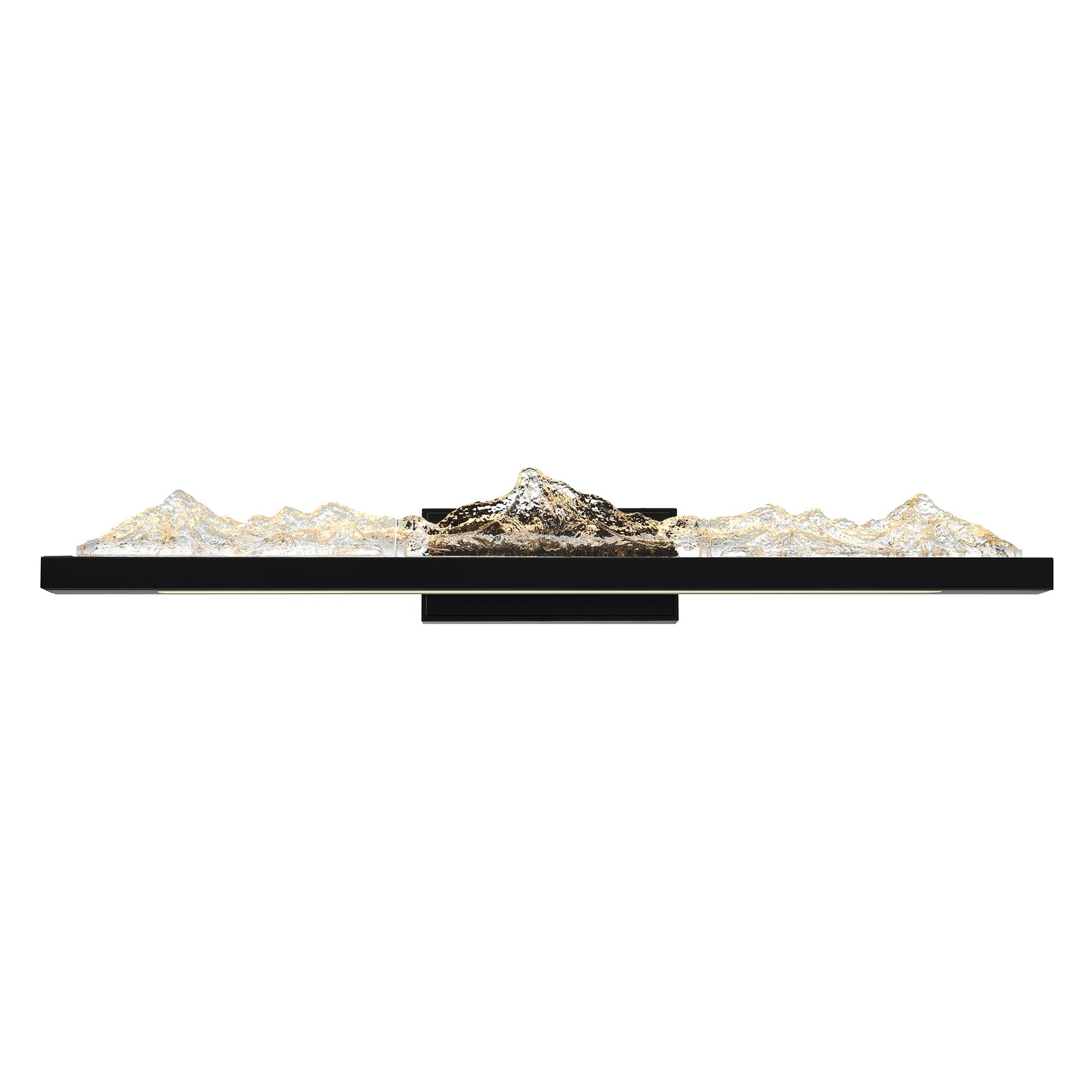 Himalayas Integrated LED 36in Black Vanity Light with Handcrafted Glass - CWI Lighting