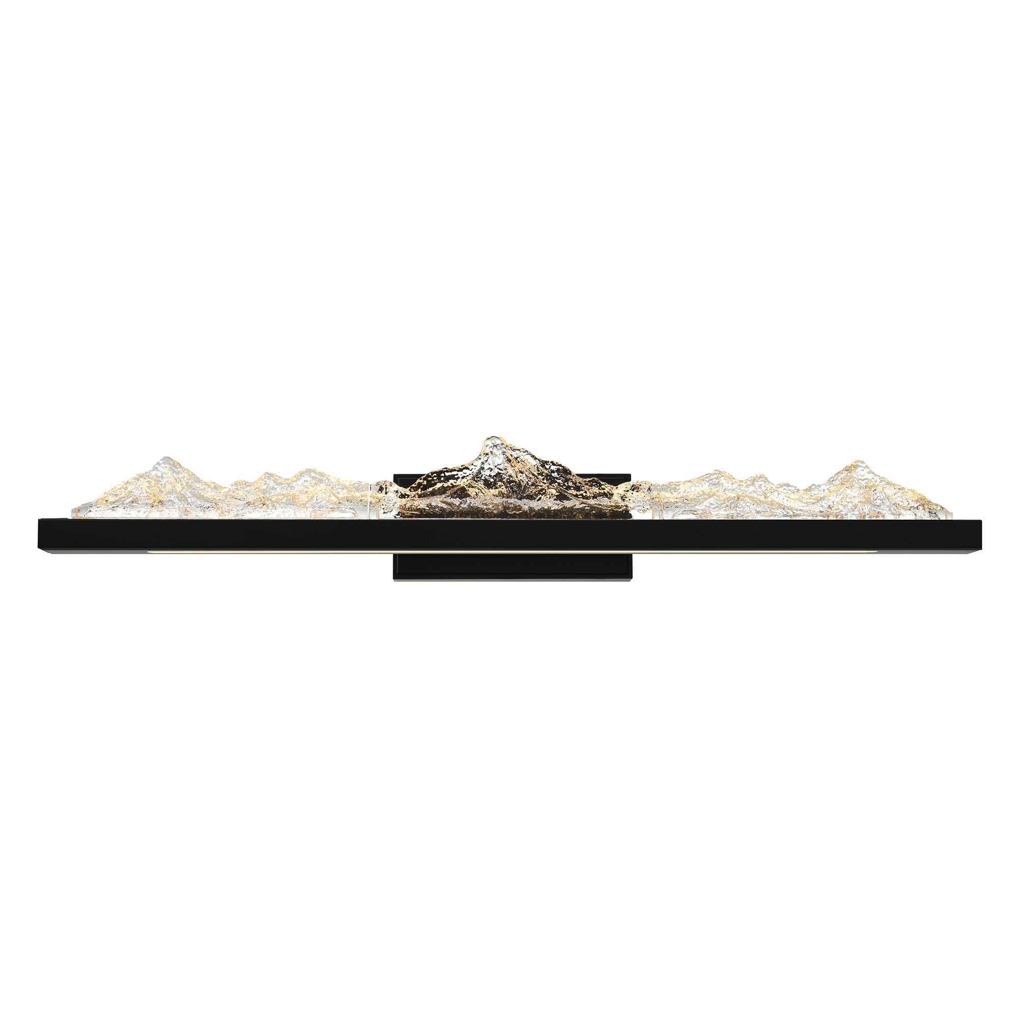 Himalayas Integrated LED 36in Black Vanity Light with Handcrafted Glass - CWI Lighting