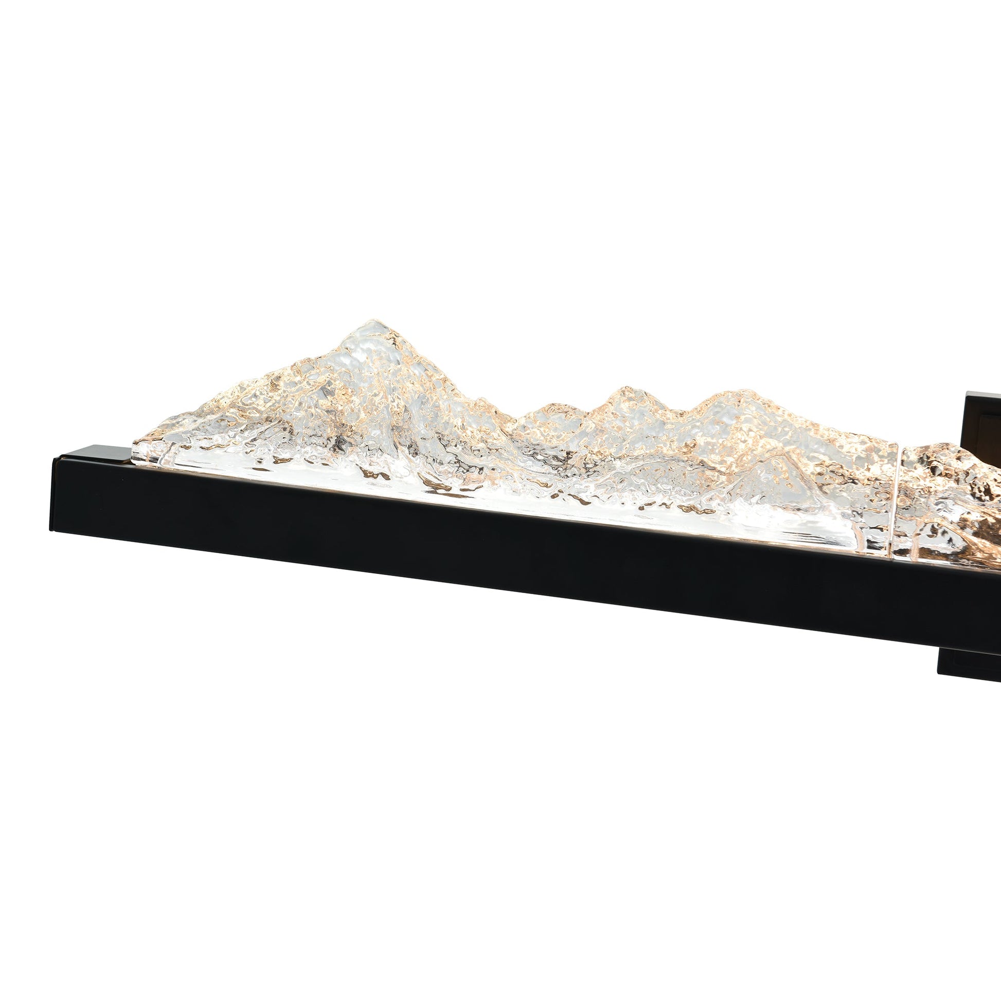 Himalayas Integrated LED 36in Black Vanity Light with Handcrafted Glass - CWI Lighting