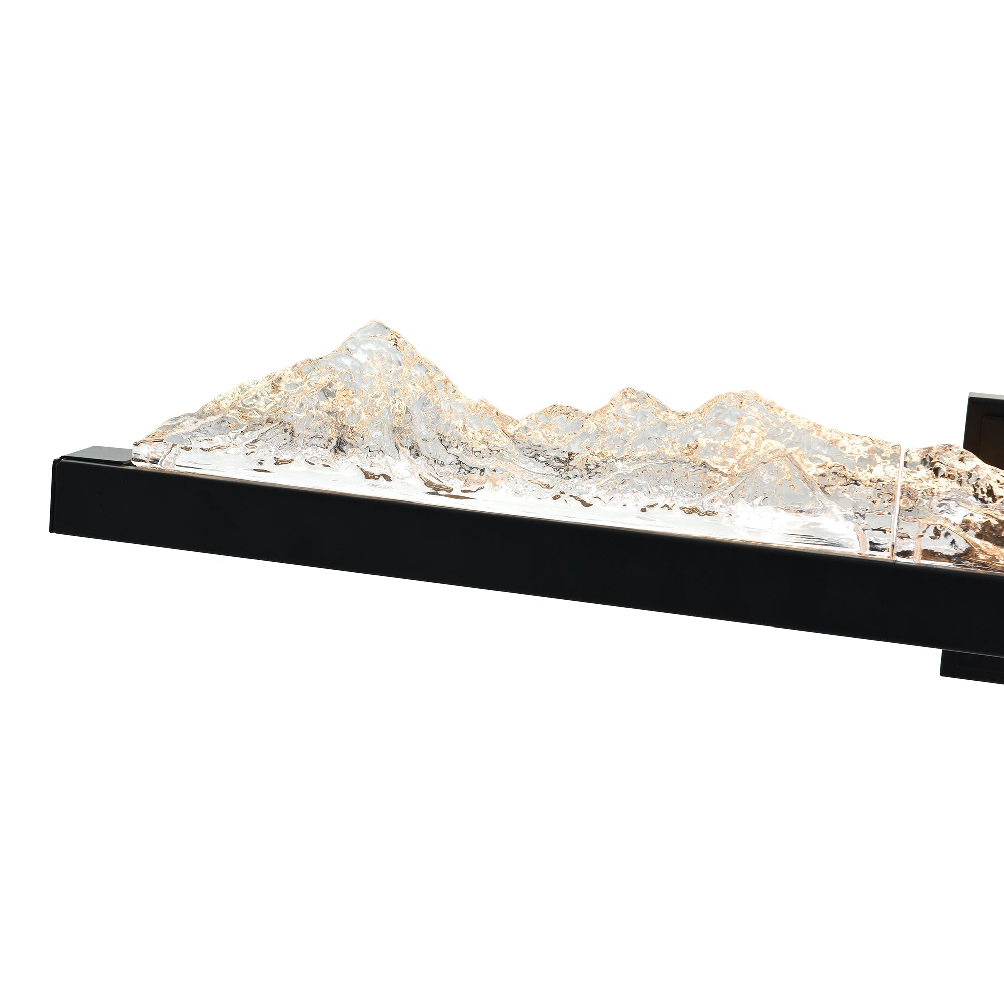 Himalayas Integrated LED 36in Black Vanity Light with Handcrafted Glass - CWI Lighting
