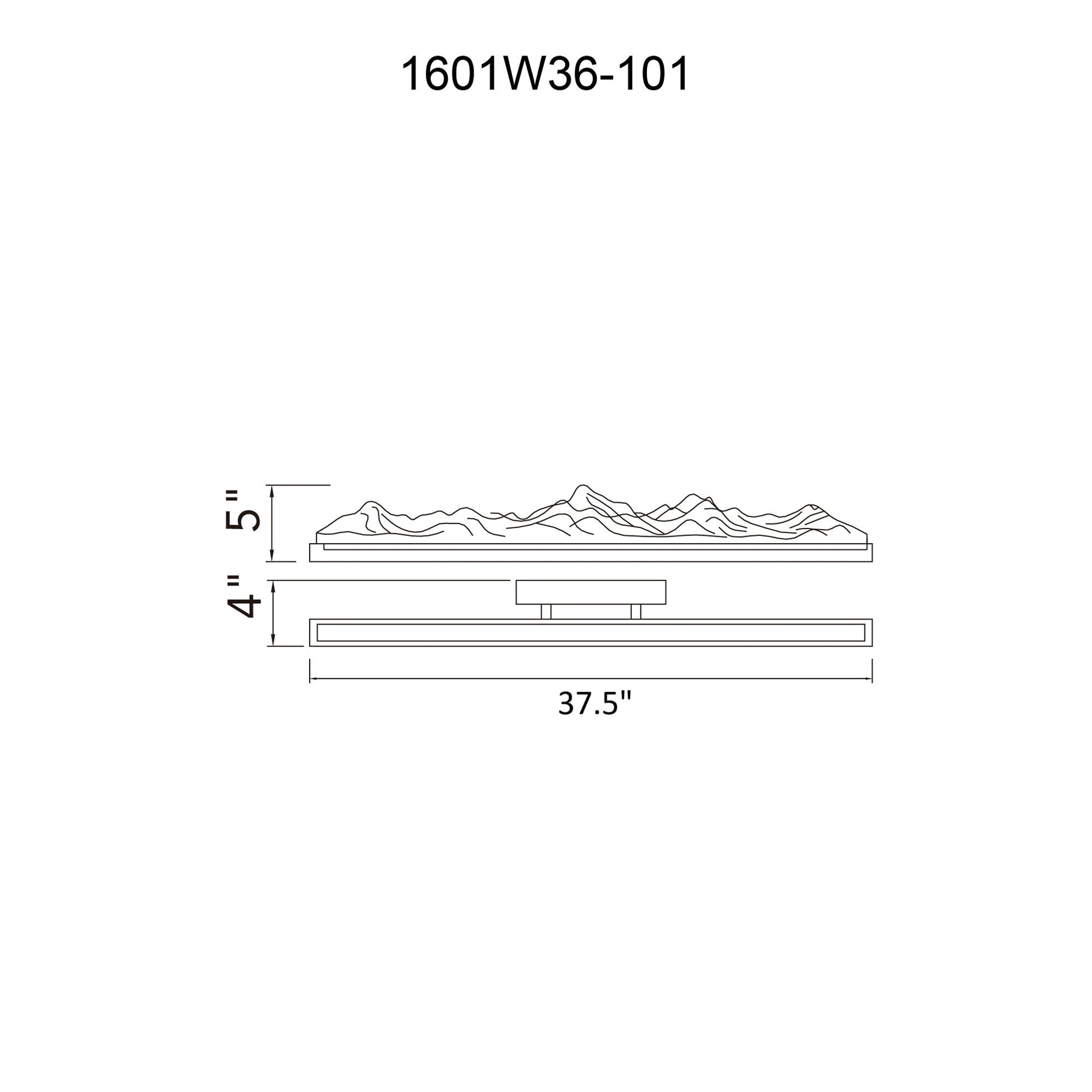 Himalayas Integrated LED 36in Black Vanity Light with Handcrafted Glass - CWI Lighting