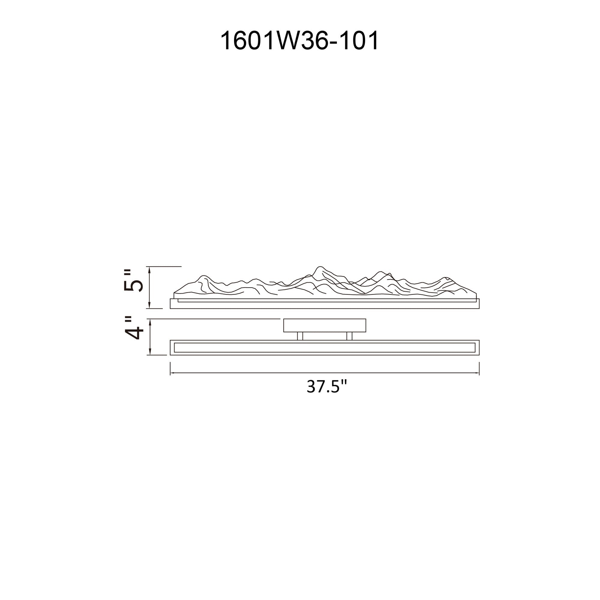 Himalayas Integrated LED 36in Black Vanity Light with Handcrafted Glass - CWI Lighting