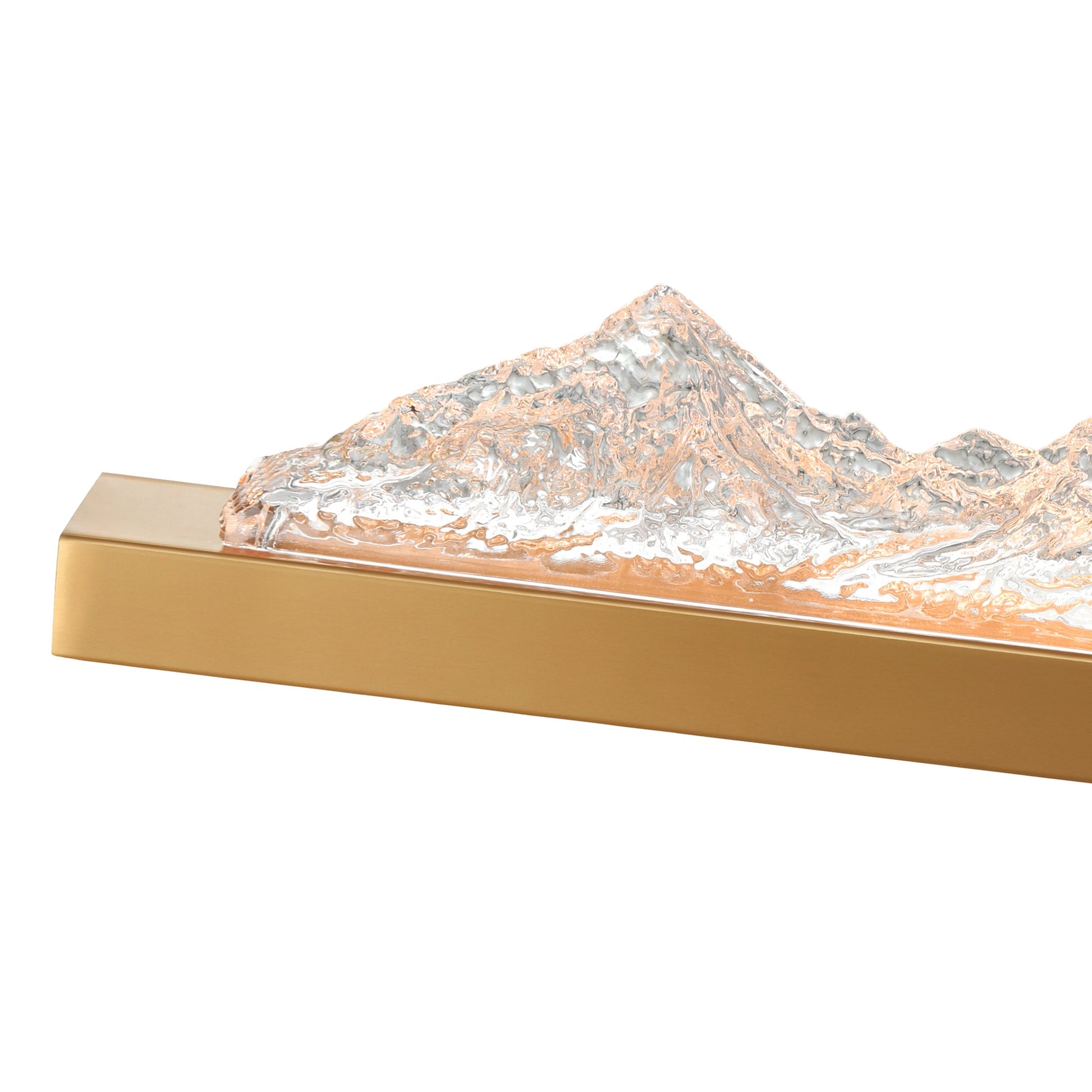 Himalayas Integrated LED 36in Brass Vanity Light with Handcrafted Glass - CWI Lighting