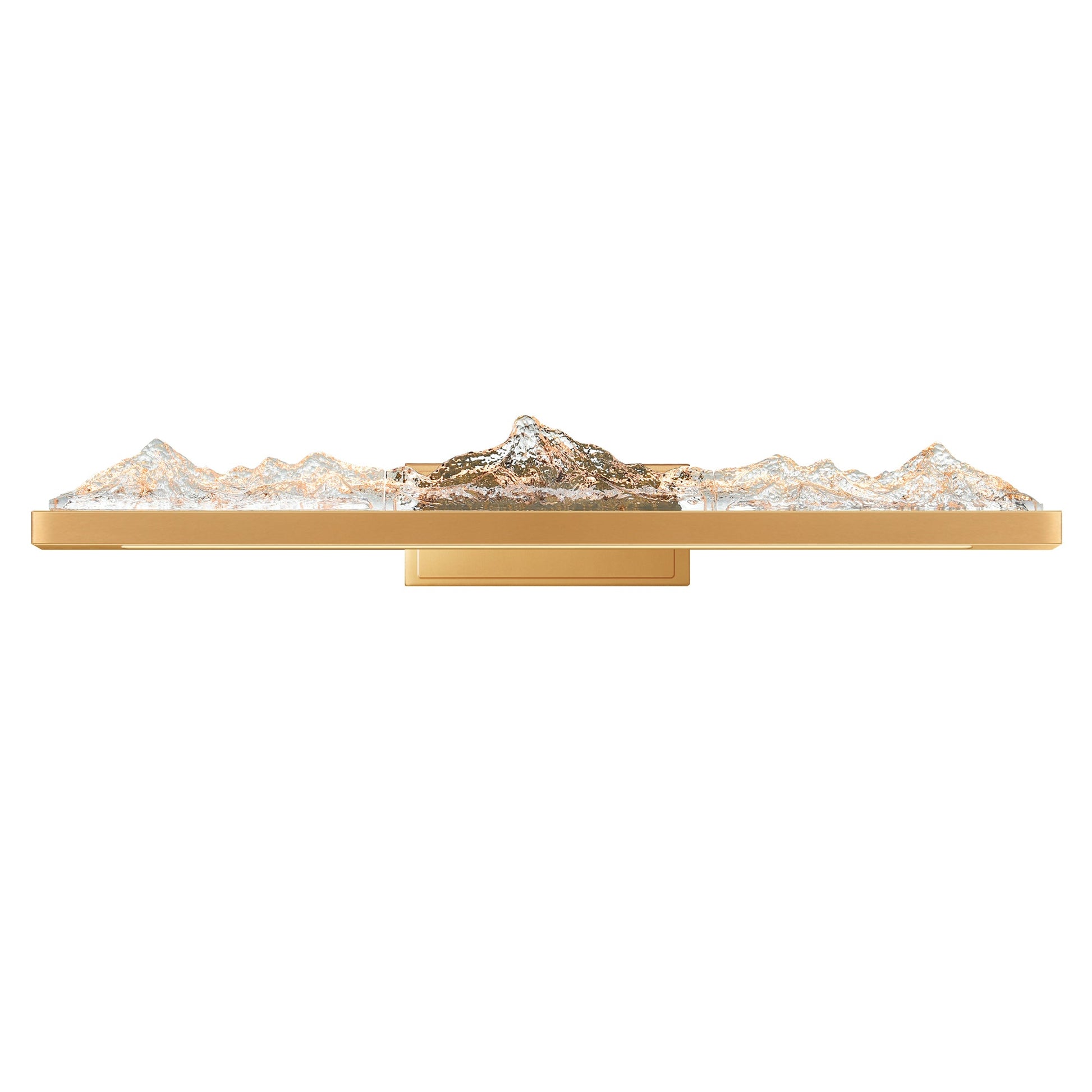 Himalayas Integrated LED 36in Brass Vanity Light with Handcrafted Glass - CWI Lighting