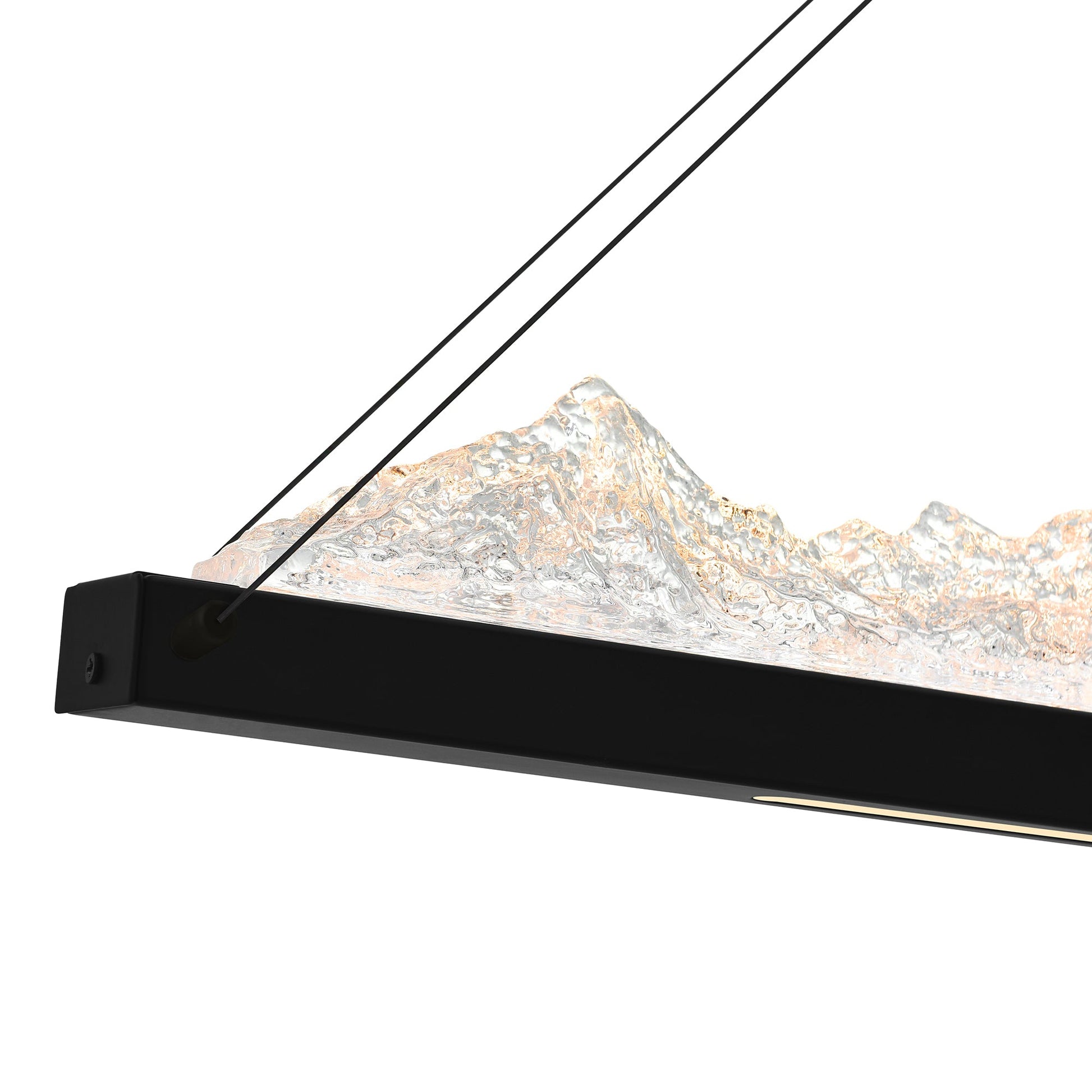 Himalayas Integrated LED 48in Black Chandelier with Handcrafted Glass - CWI Lighting